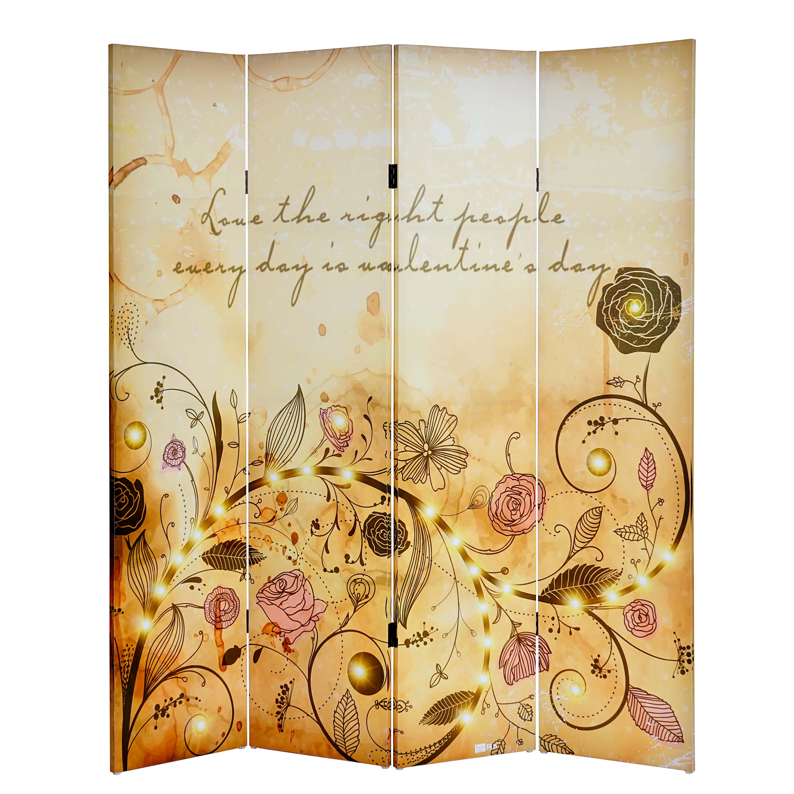 LED-Paravent Spanische Wand Raumteiler glow, Timer, netzbetrieben 180x160cm, 28 LEDs 