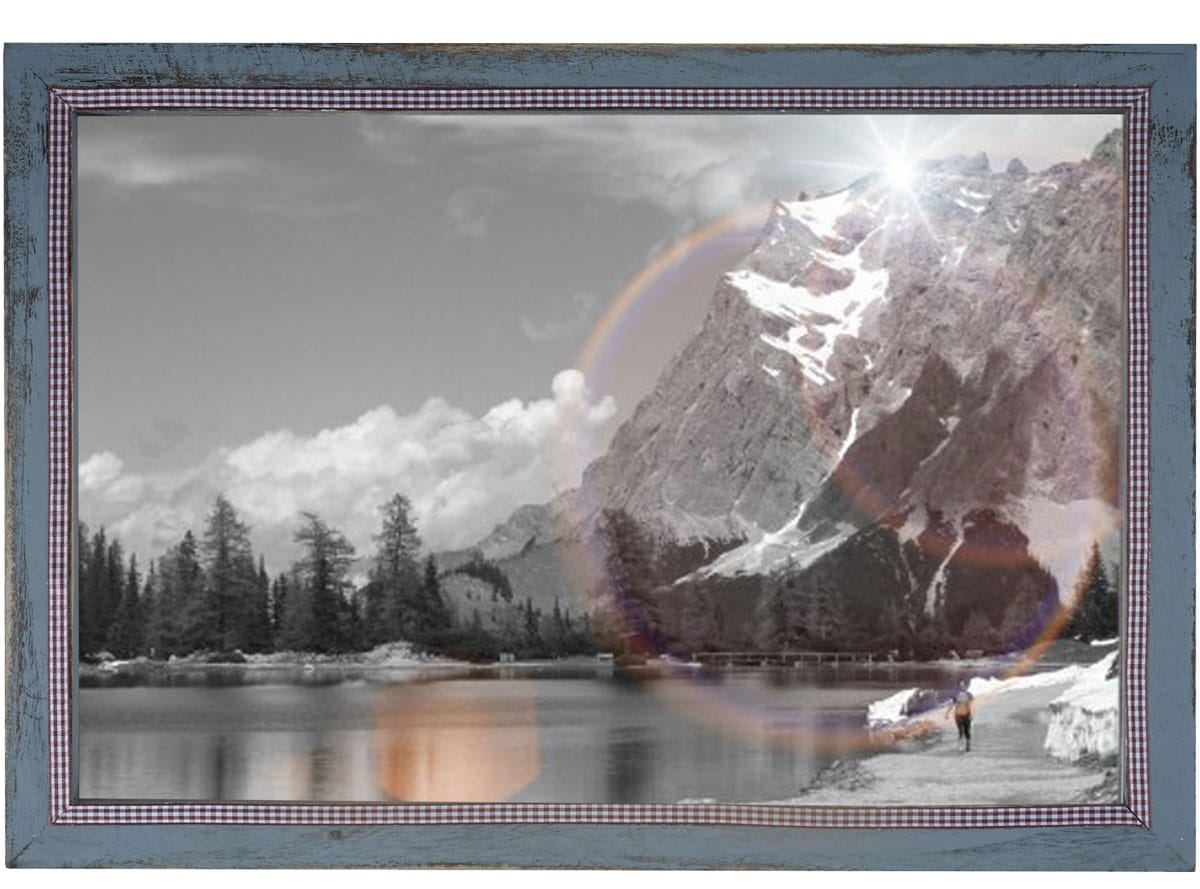 Bilderrahmen H248, Fotorahmen Holzrahmen, 36x51cm Shabby-Look Landhaus ~ grau 