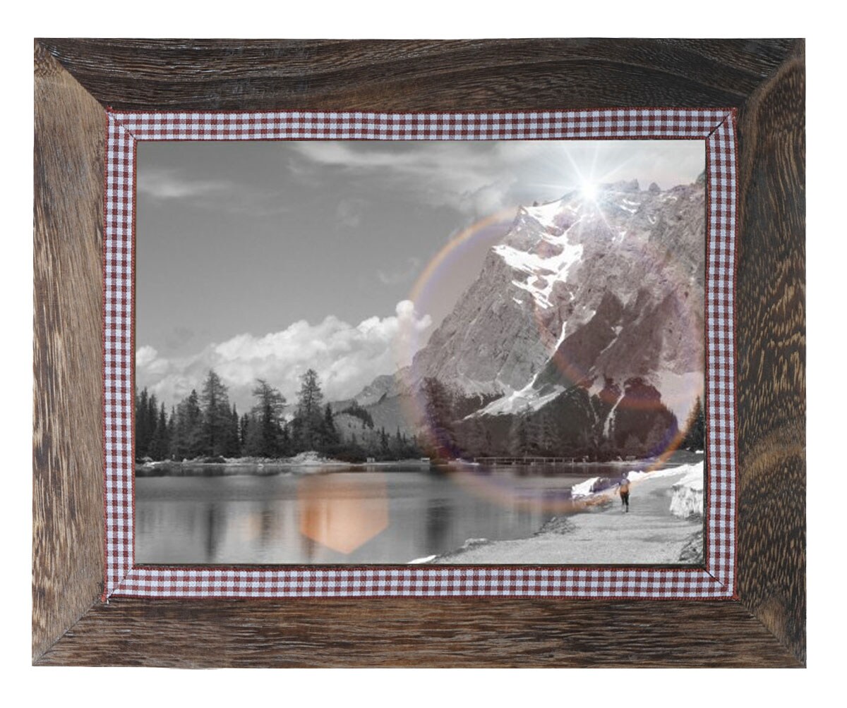 Bilderrahmen H247, Fotorahmen Wand-Rahmen, 19x24cm Shabby-Look Landhaus ~ braun 