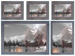 Bilderrahmen Set H246, Fotorahmen Holzrahmen, 3x 21x26cm 1x 26x36cm 1x 36x51cm Shabby Landhaus ~ grau 