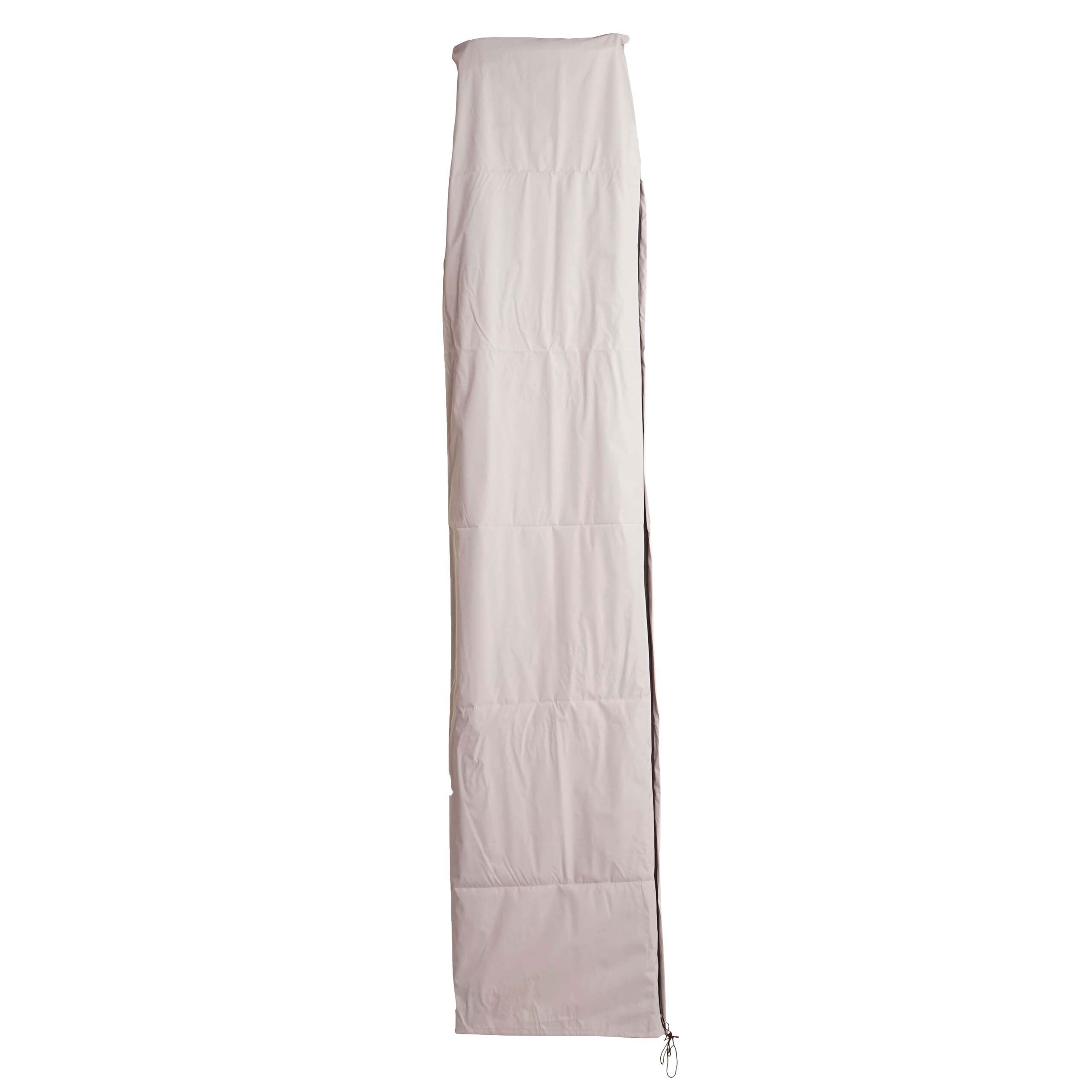 Schutzh&uuml;lle MCW f&uuml;r Ampelschirm bis 4,3 m (3x3 m), Abdeckh&uuml;lle Cover mit Rei&szlig;verschluss ~ creme-grau 