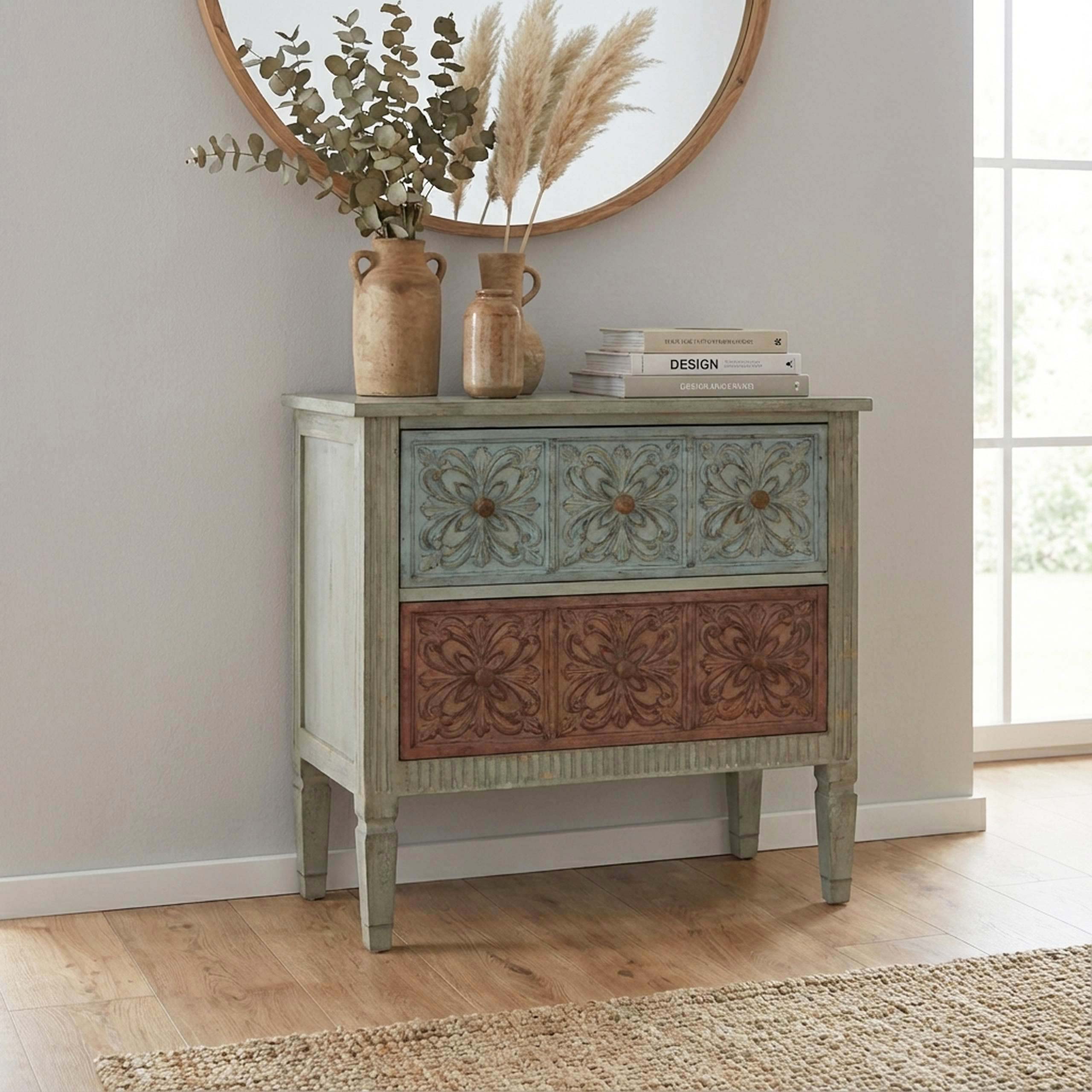 Kommode Almada Sideboard Schrank Shabby-Look, Vintage, 80x79x40cm 