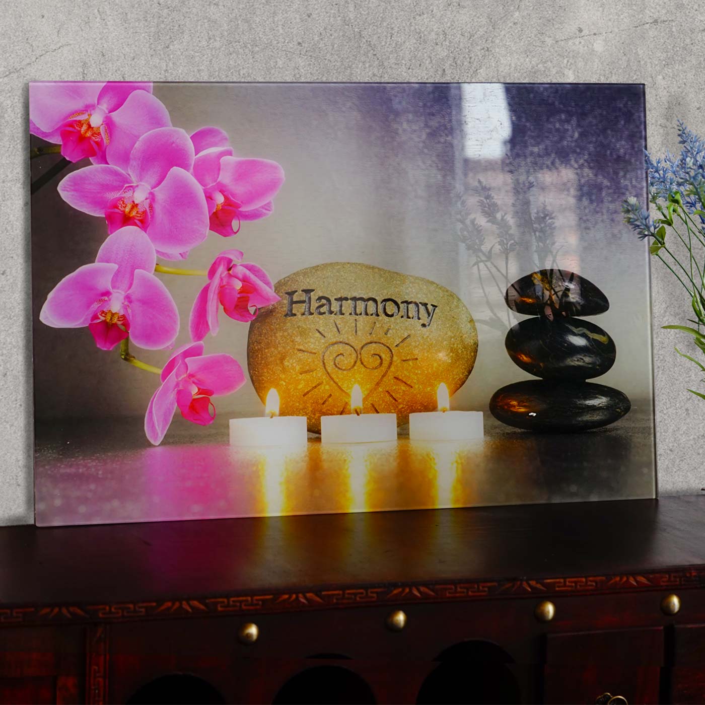 Glasbild T117, Wandbild Poster Motiv, 40x60cm ~ Harmony 