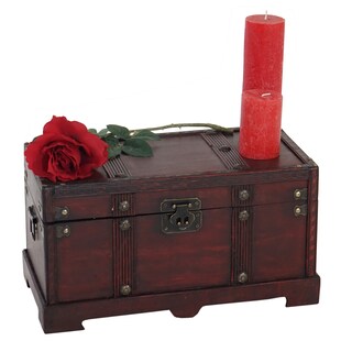 Holztruhe Holzbox Schatztruhe Antibes Antikoptik 24x46x23cm ~ eckig 