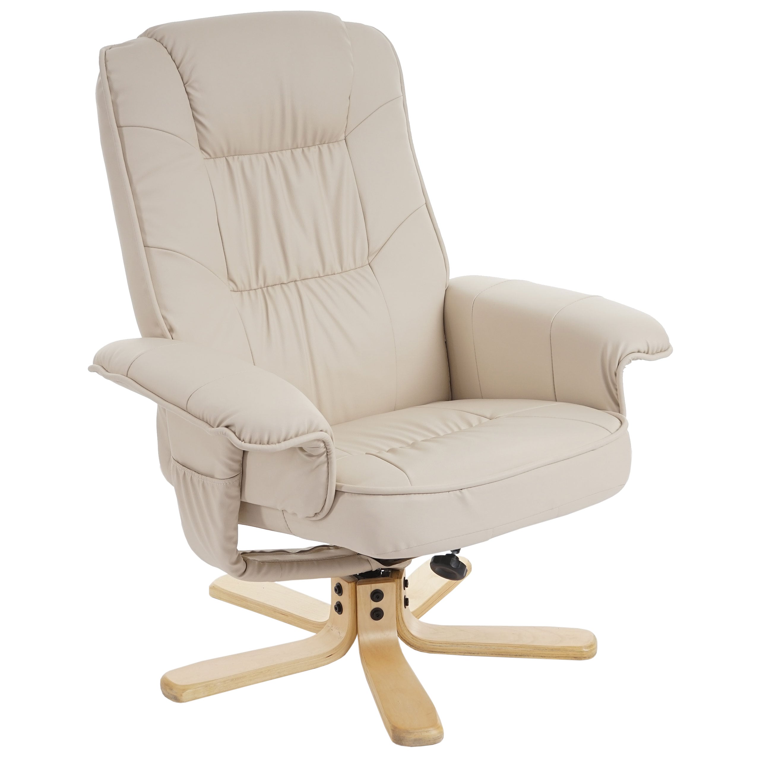 Relaxsessel Fernsehsessel Sessel ohne Hocker H56 Kunstleder MVG-zertifiziert ~ creme 