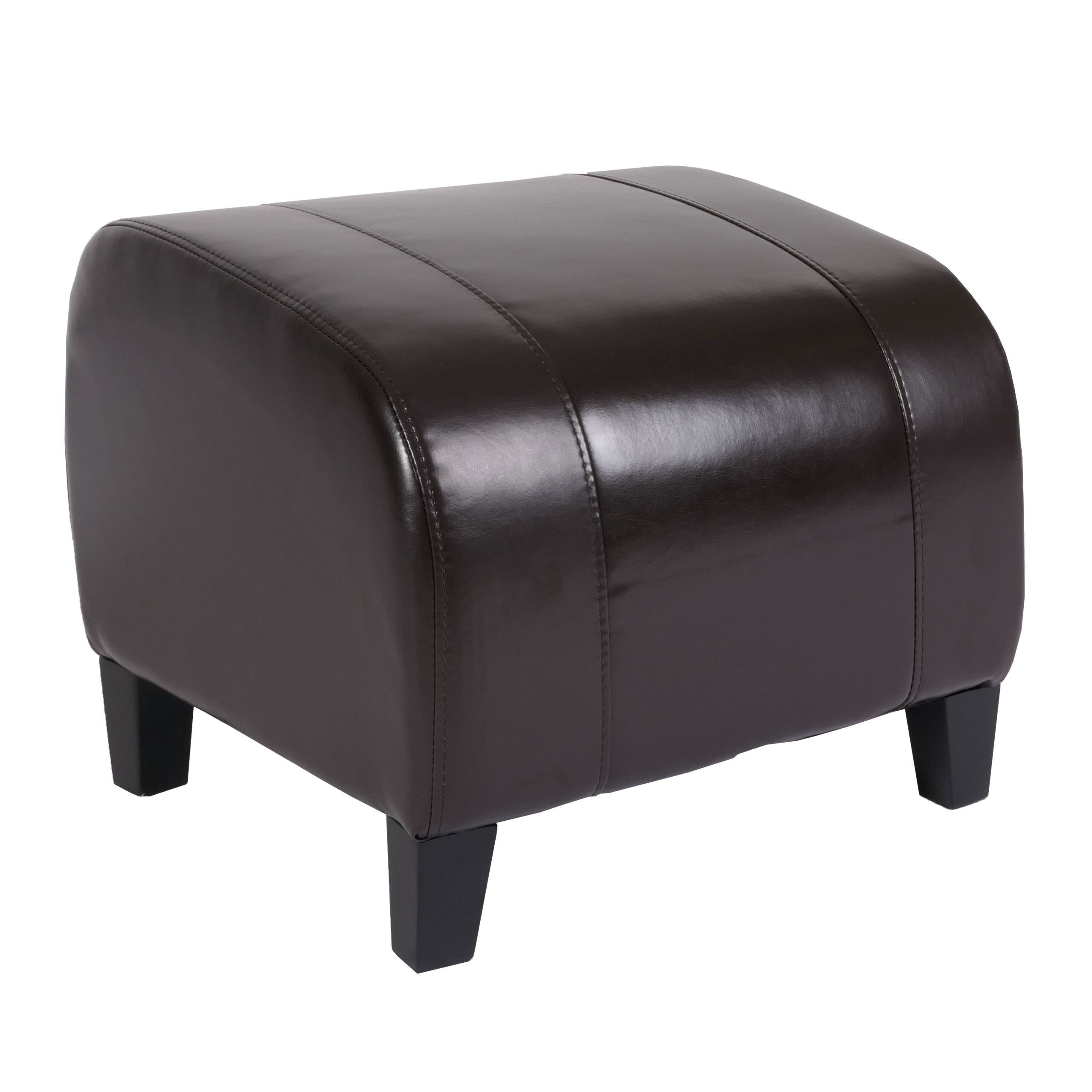 Hocker Sitzw&uuml;rfel Sitzhocker Aversa, Leder + Kunstleder, 37x45x47 cm MVG-zertifiziert ~ braun 