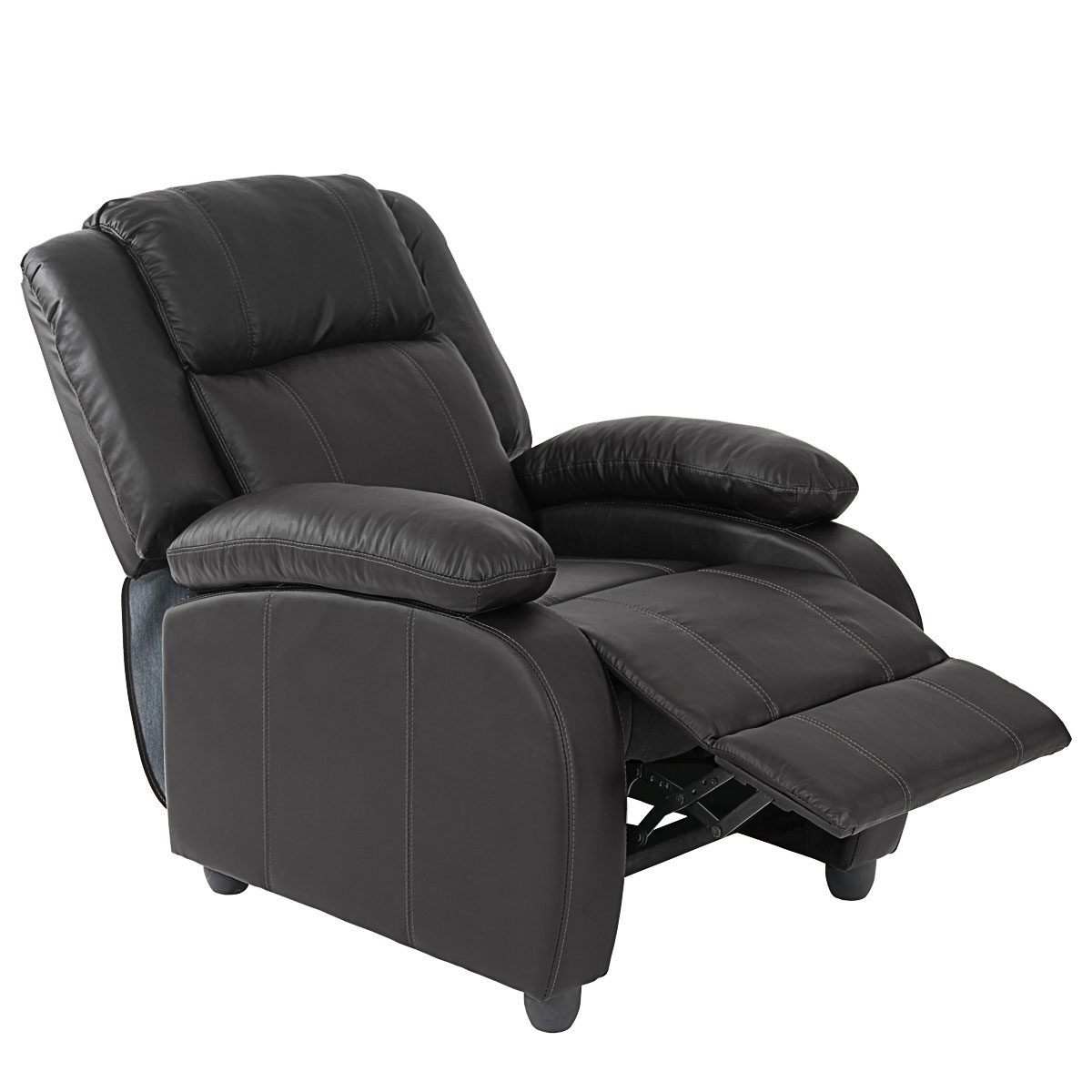 Fernsehsessel Relaxsessel Liege Sessel Glasgow, Kunstleder schwarz 