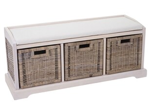 Sitzbank Bienne, Aufbewahrungsbox, 3 Körbe 