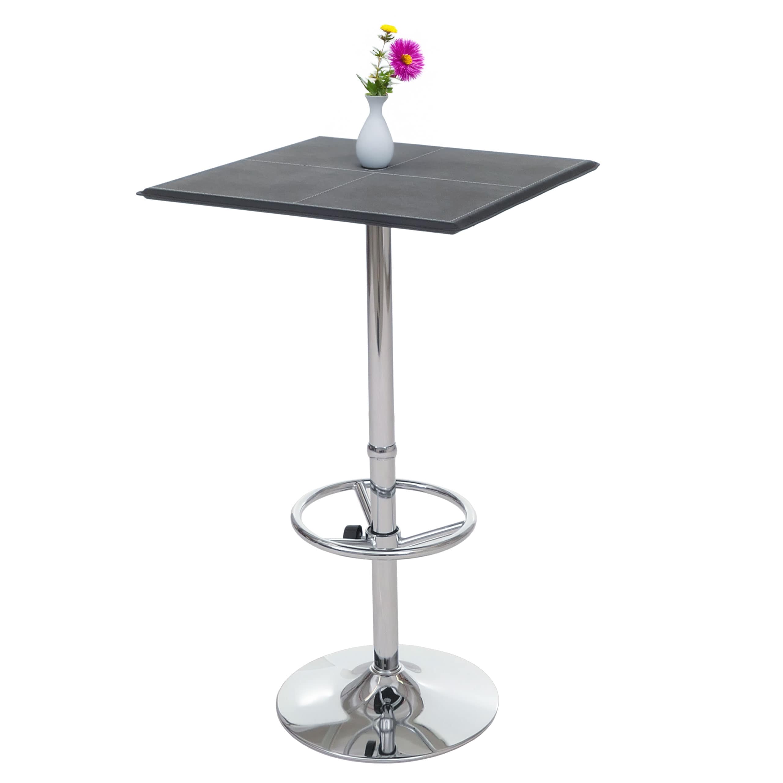 Bartisch Stehtisch Bistrotisch Buffalo mit Fu&szlig;ablage, quadratisch MVG-zertifiziert ~ schwarz 