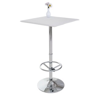 Bartisch Stehtisch Bistrotisch Buffalo mit Fußablage, quadratisch MVG-zertifiziert ~ weiß 