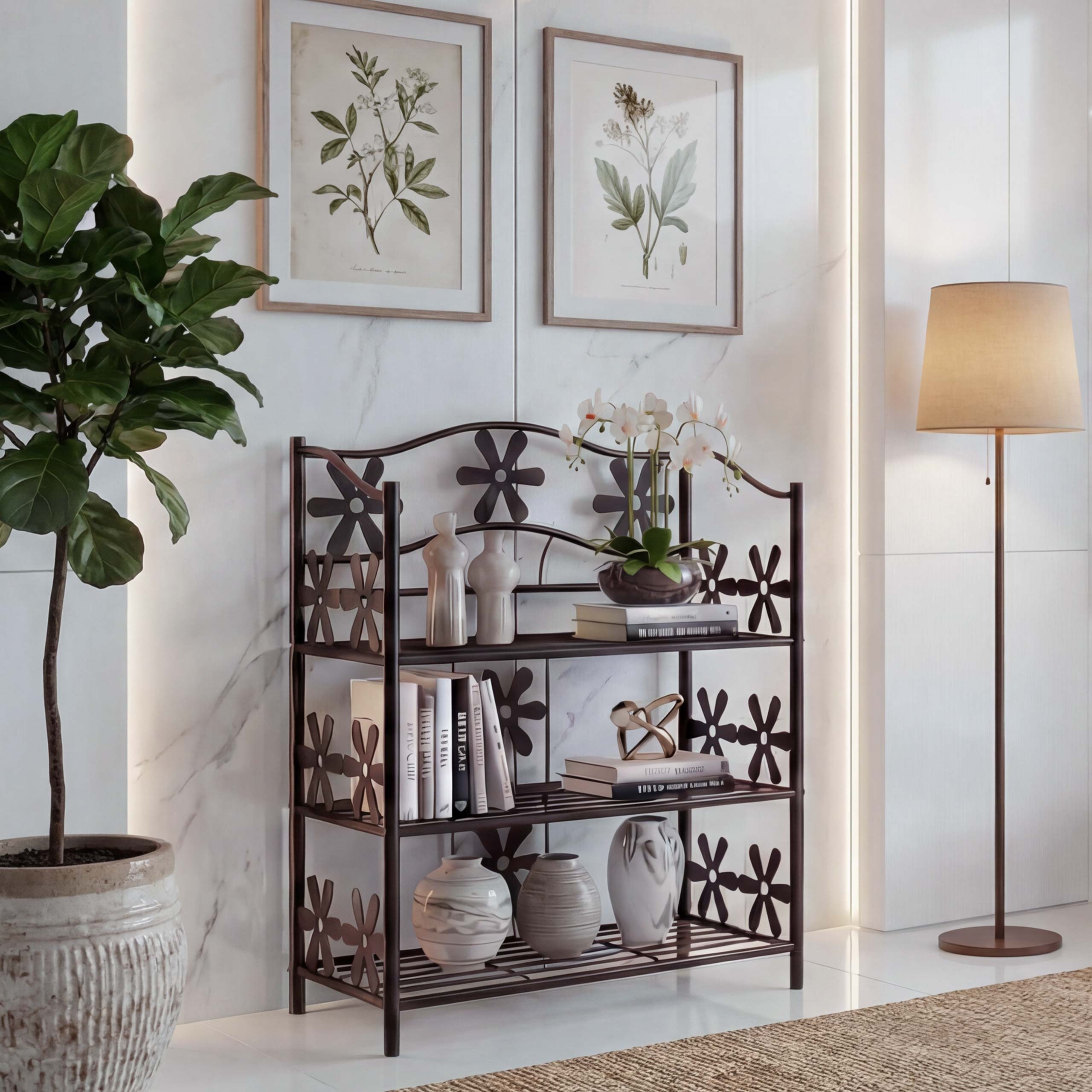 Regal Metall B&uuml;cherregal Schuhregal Standregal Bern ~ 3 B&ouml;den, H&ouml;he 70cm 