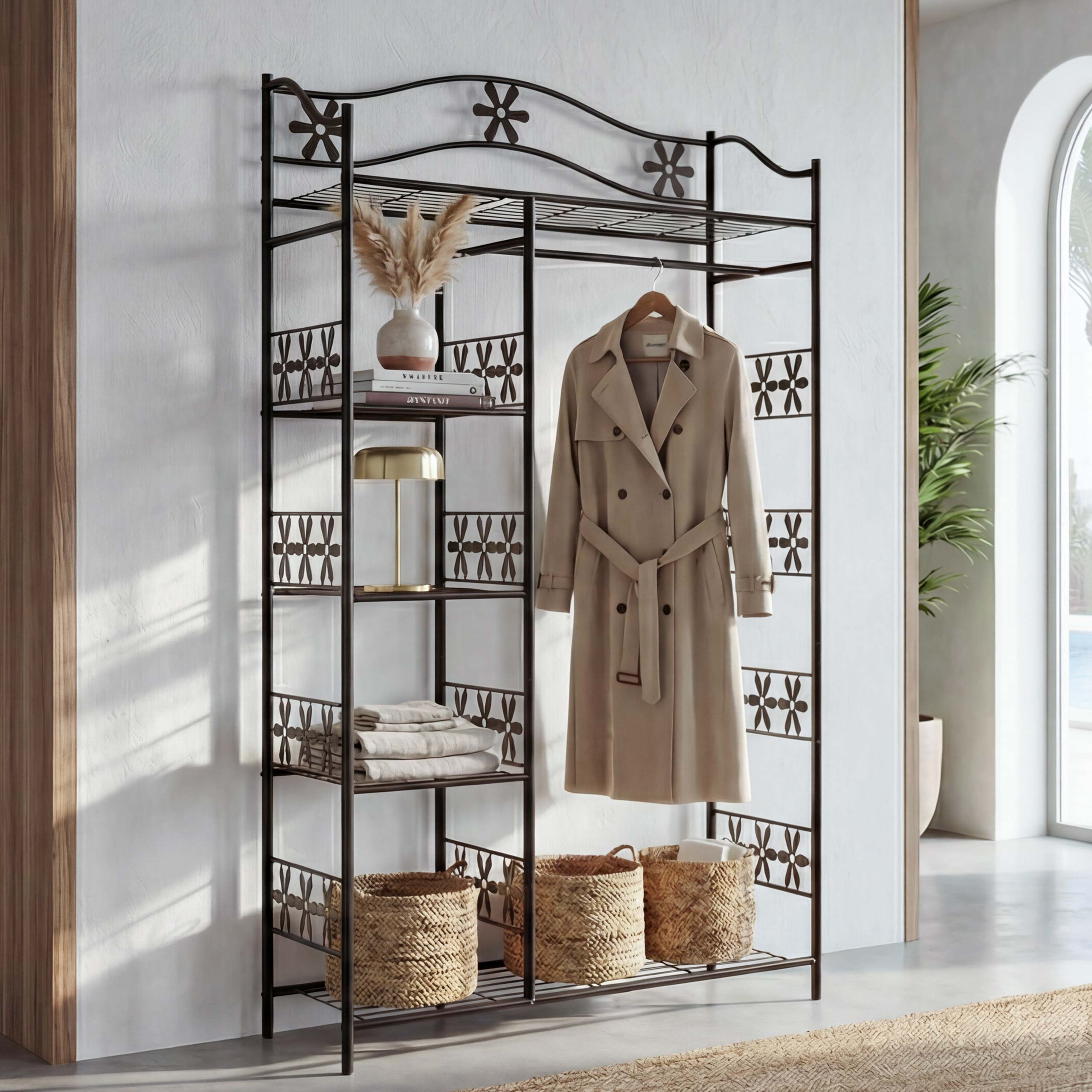 Metall-Garderobe Bern, Garderobenst&auml;nder Kleiderschrank Metallregal 172x100x43cm ~ ohne Vorhang - Bild 1