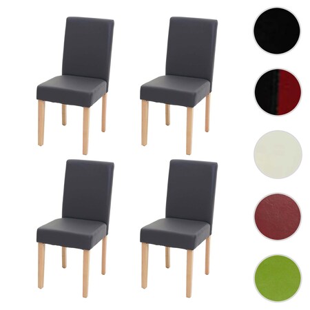 bestellen helle matt, Stuhl Kunstleder, Beine online Esszimmerstuhl Littau Marktkauf 4er-Set Küchenstuhl bei ~ grau
