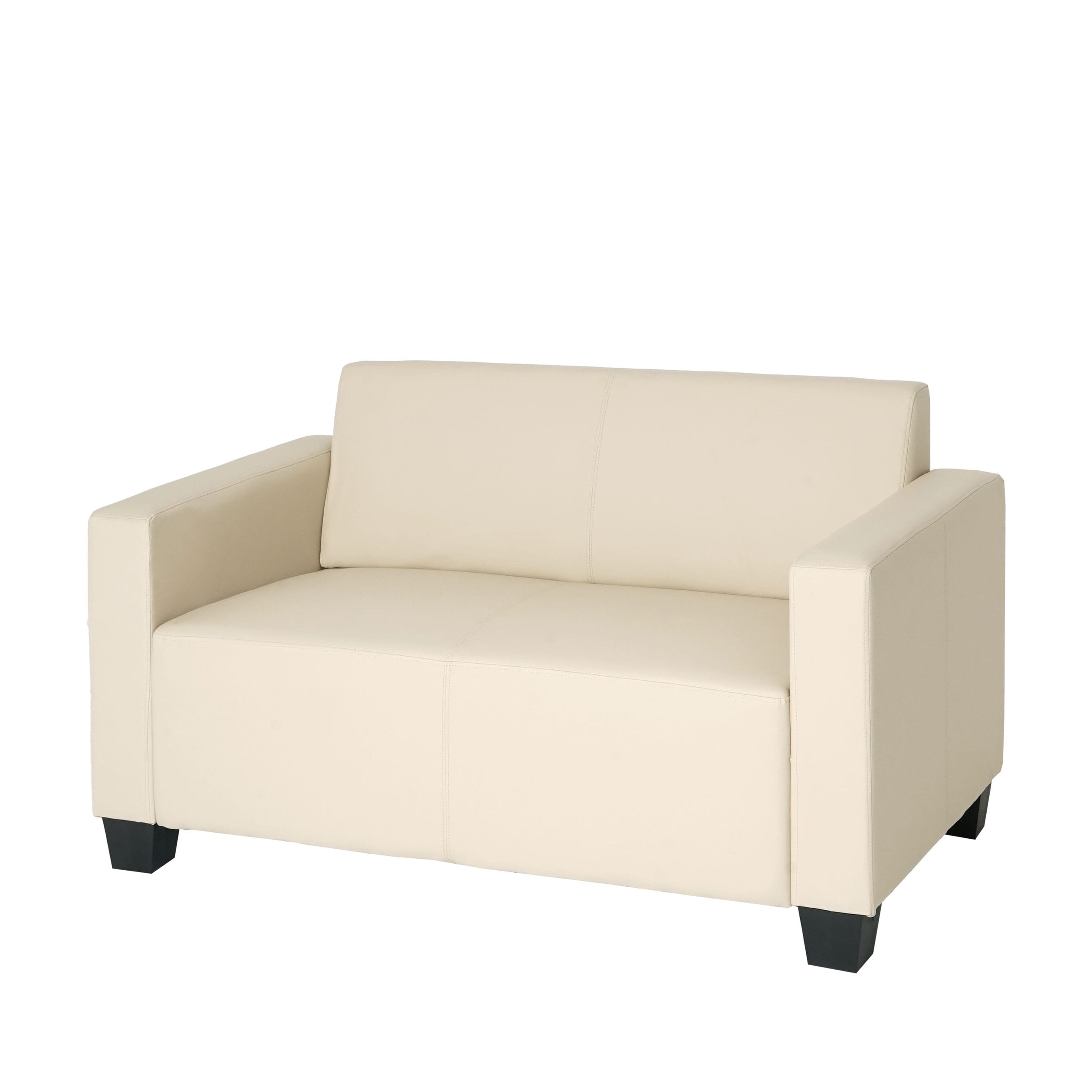 2er Sofa Couch Moncalieri Loungesofa Kunstleder ~ creme 