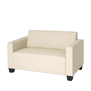 2er Sofa Couch Moncalieri Loungesofa Kunstleder ~ creme 