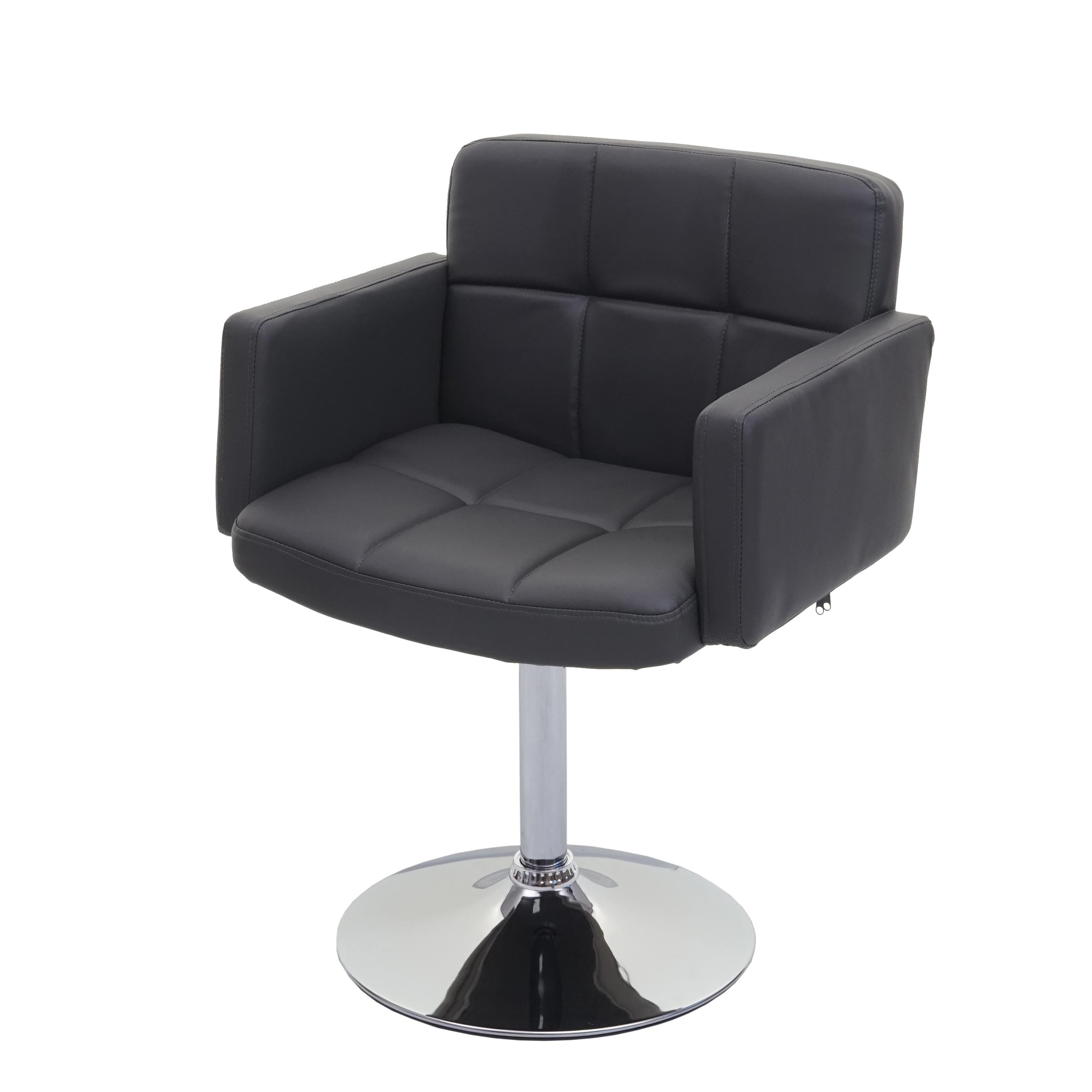 Esszimmerstuhl Houston, K&uuml;chenstuhl Drehstuhl Stuhl, Kunstleder Chrom ~ grau 