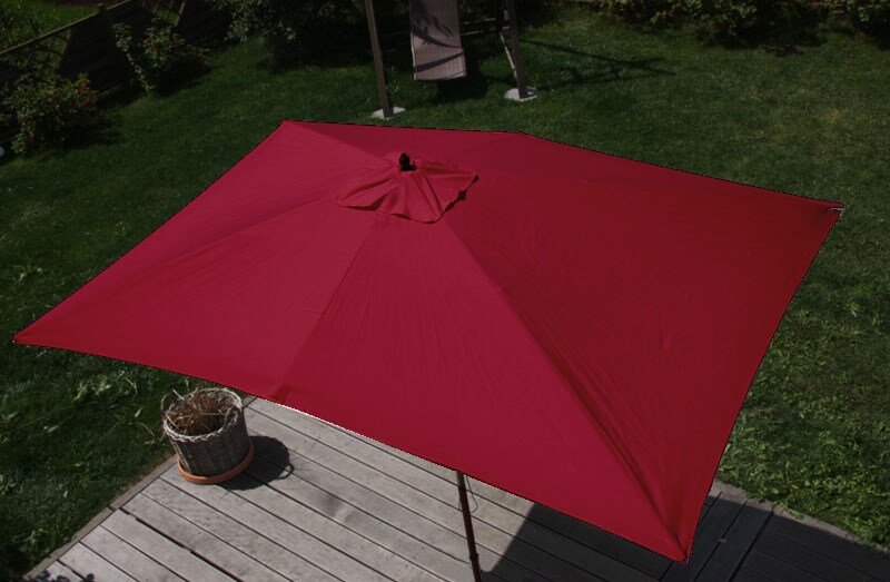 Sonnenschirm Lissabon, Gartenschirm Marktschirm, 2x3m Polyester/Holz 6kg ~ bordeaux 