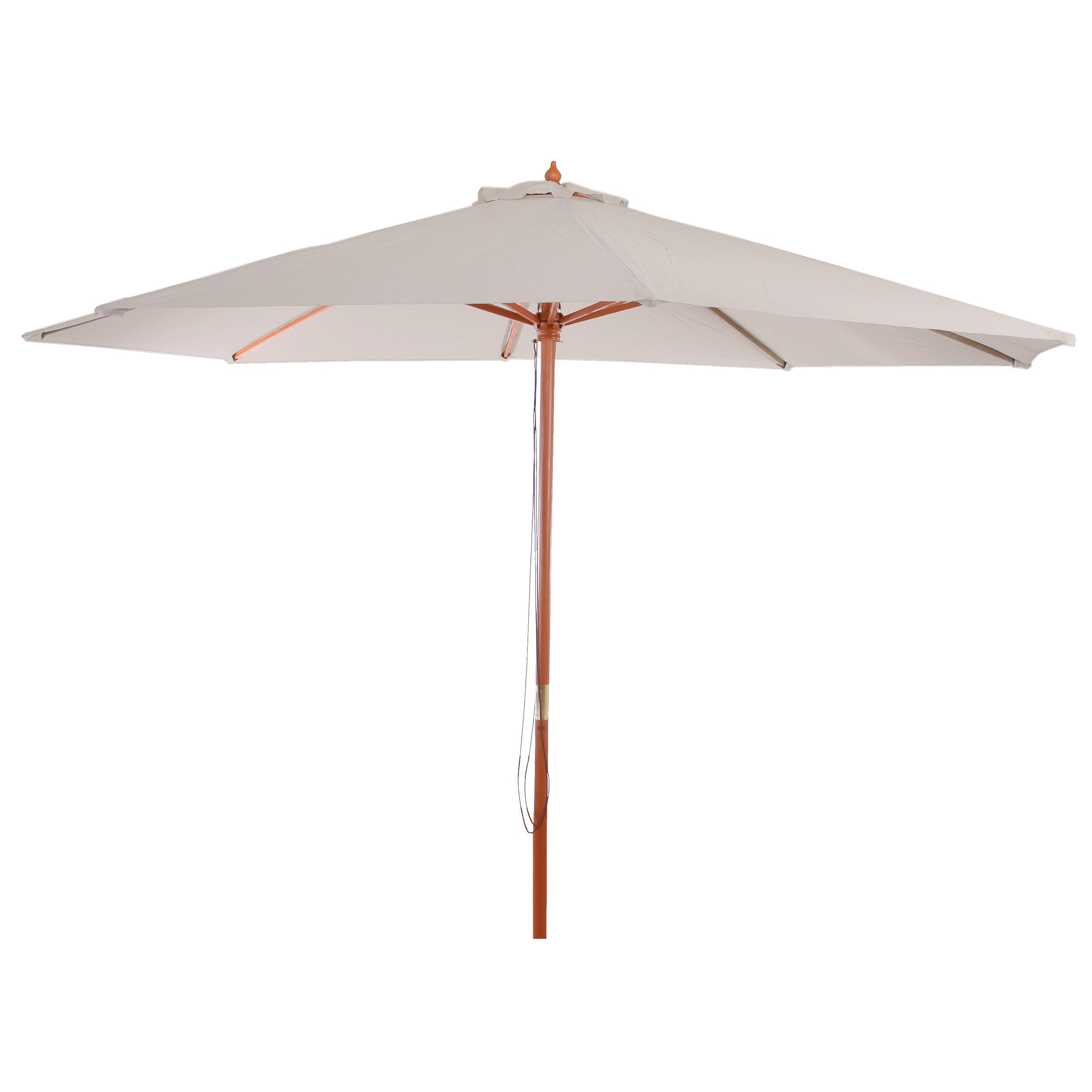 Sonnenschirm Lissabon, Gartenschirm Marktschirm, &Oslash; 3,5m Polyester/Holz 7kg ~ creme 