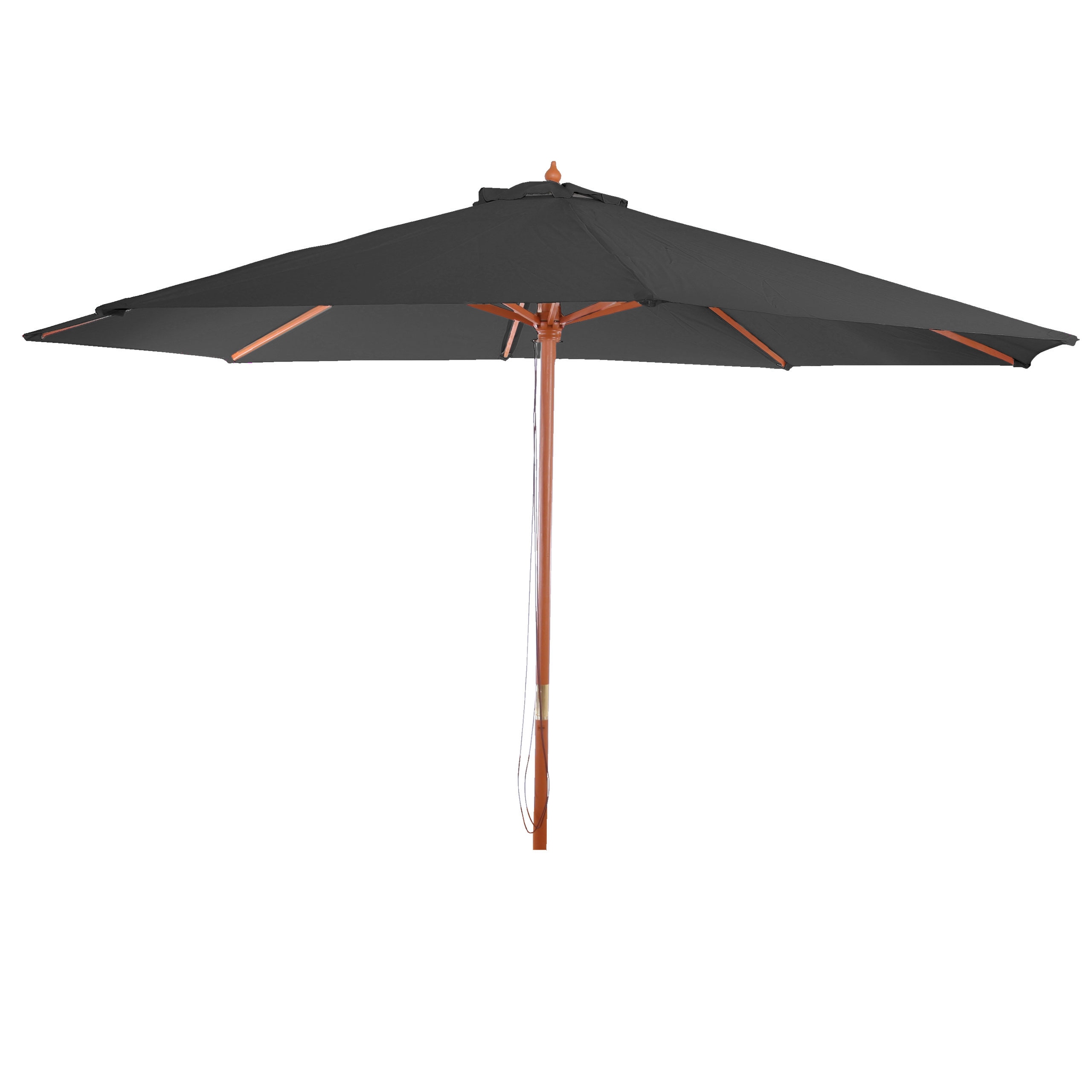 Sonnenschirm Lissabon, Gartenschirm Marktschirm, &Oslash; 3,5m Polyester/Holz 7kg ~ anthrazit 