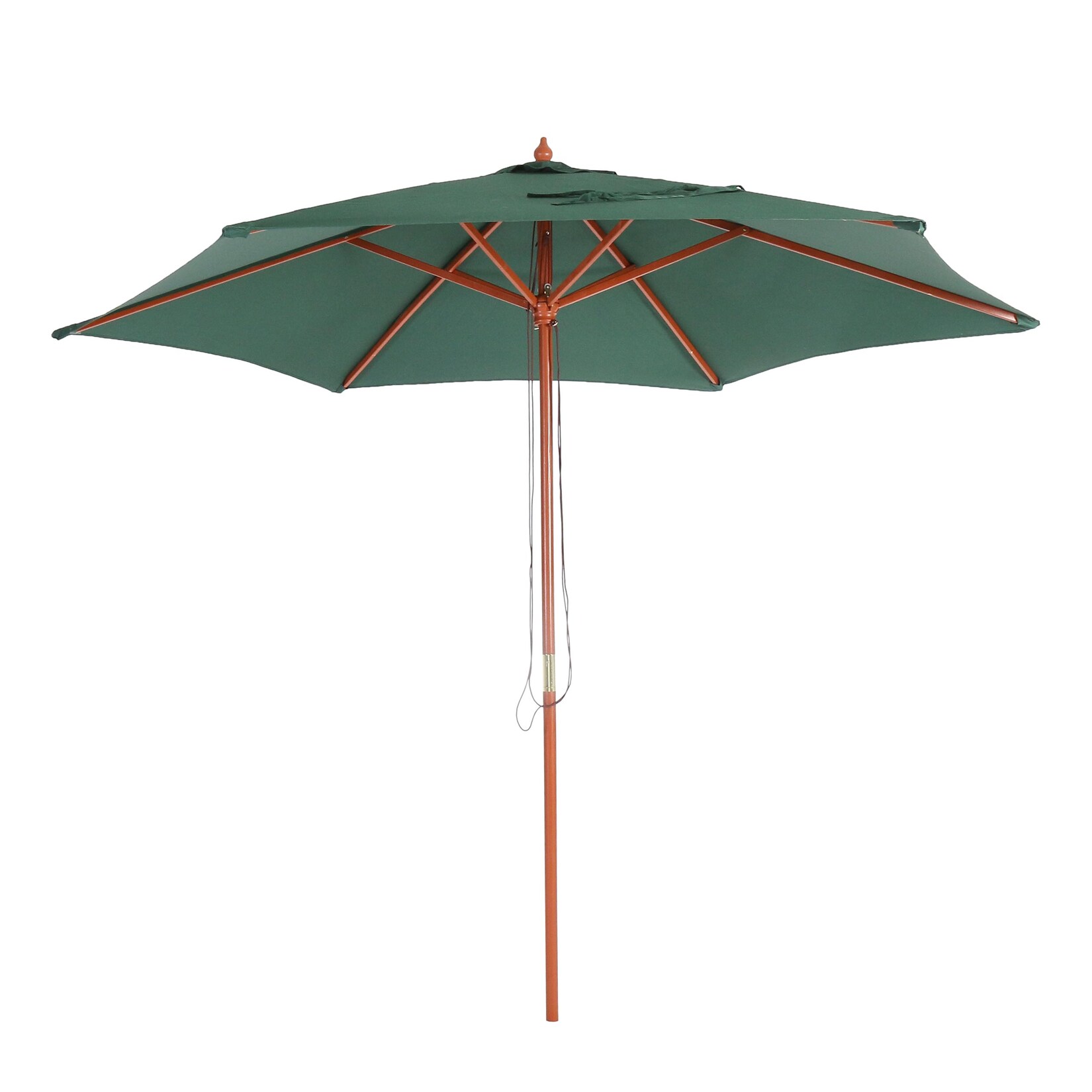 Sonnenschirm Lissabon, Gartenschirm Marktschirm, Ø 3m Polyester/Holz ~ olivgrün