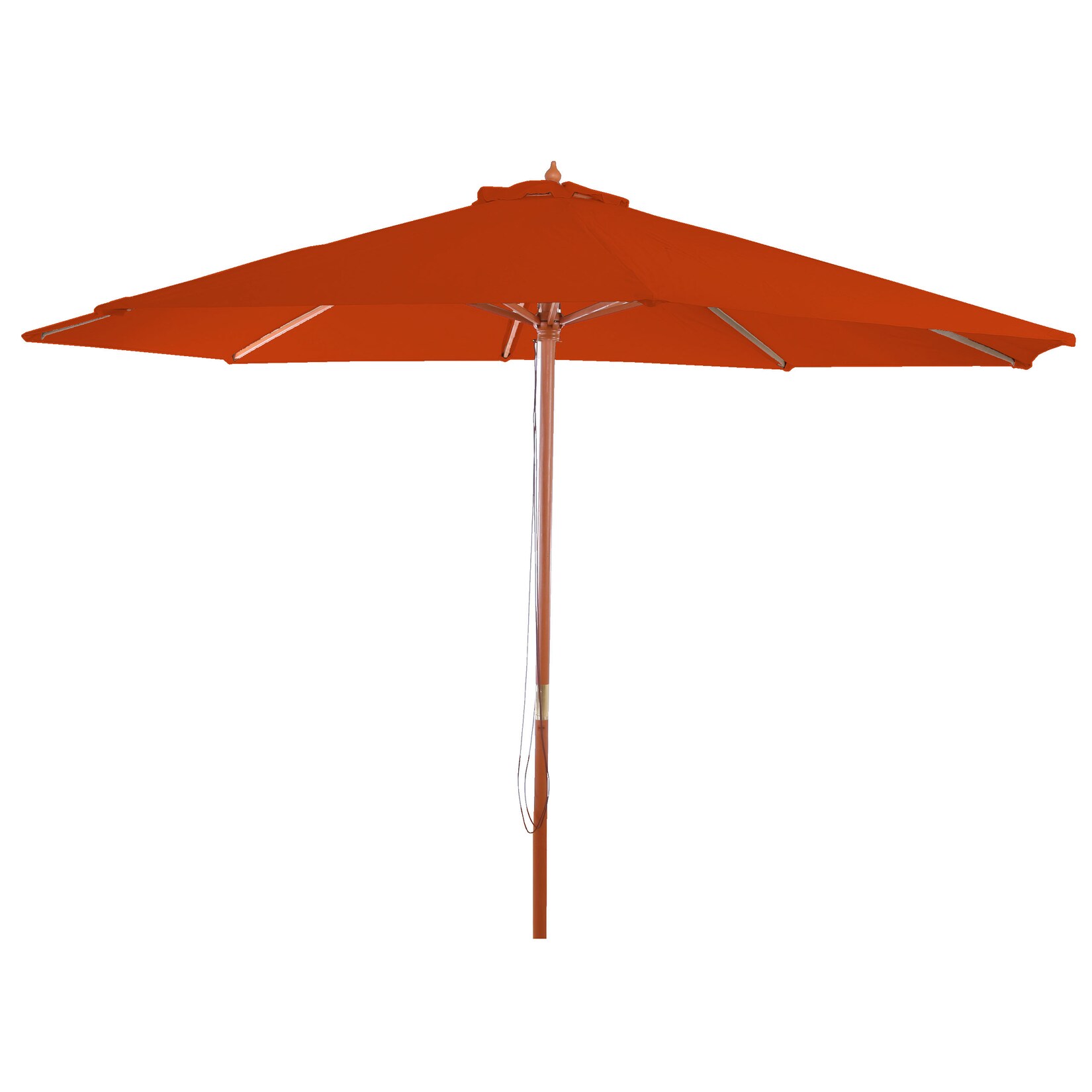 Sonnenschirm Lissabon, Gartenschirm Marktschirm, Ø 3m Polyester/Holz ~ terracotta