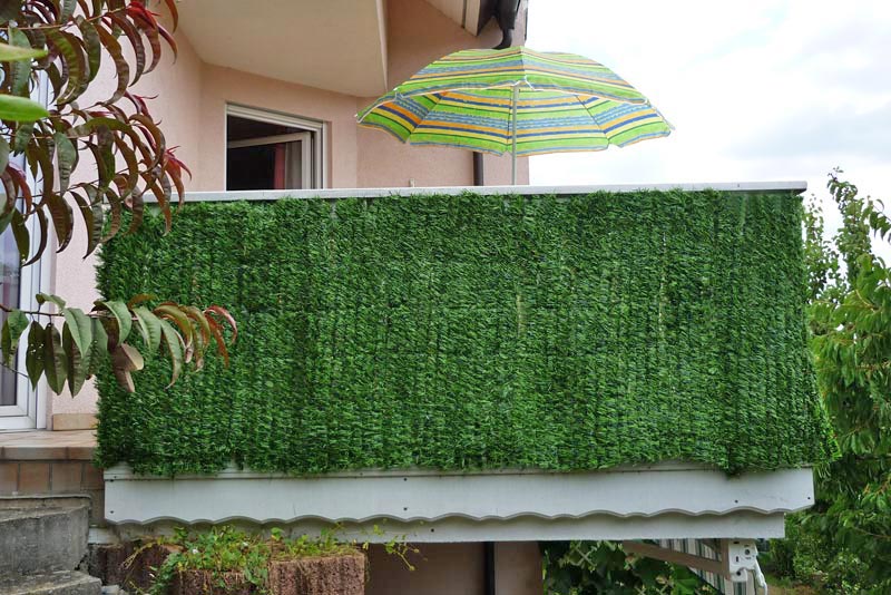 Balkonsichtschutz, Sichtschutz Windschutz Verkleidung f&uuml;r Balkon Terrasse Zaun ~ 500x100cm Tanne hell 