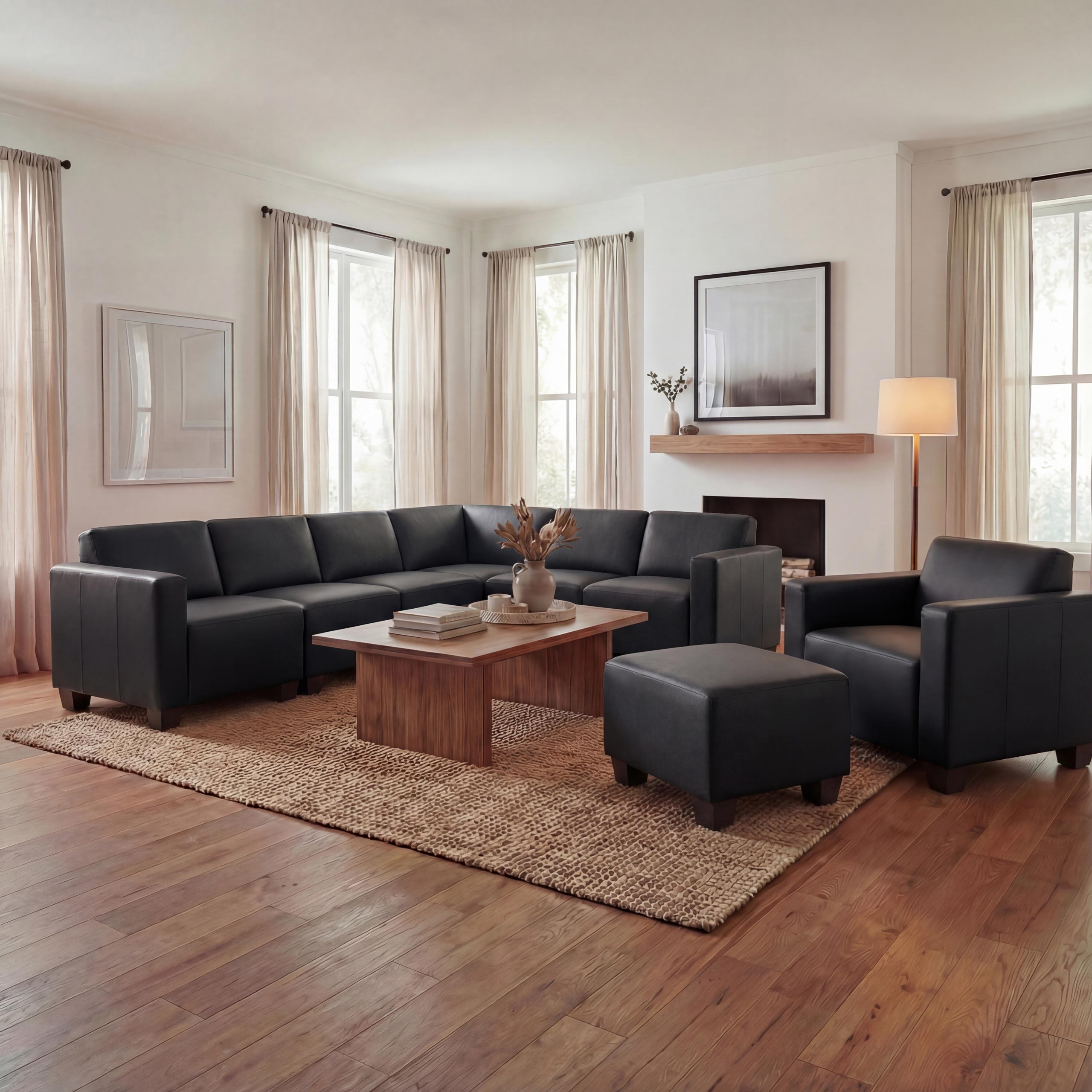 Couch-Garnitur Moncalieri 6-2 ~ schwarz 