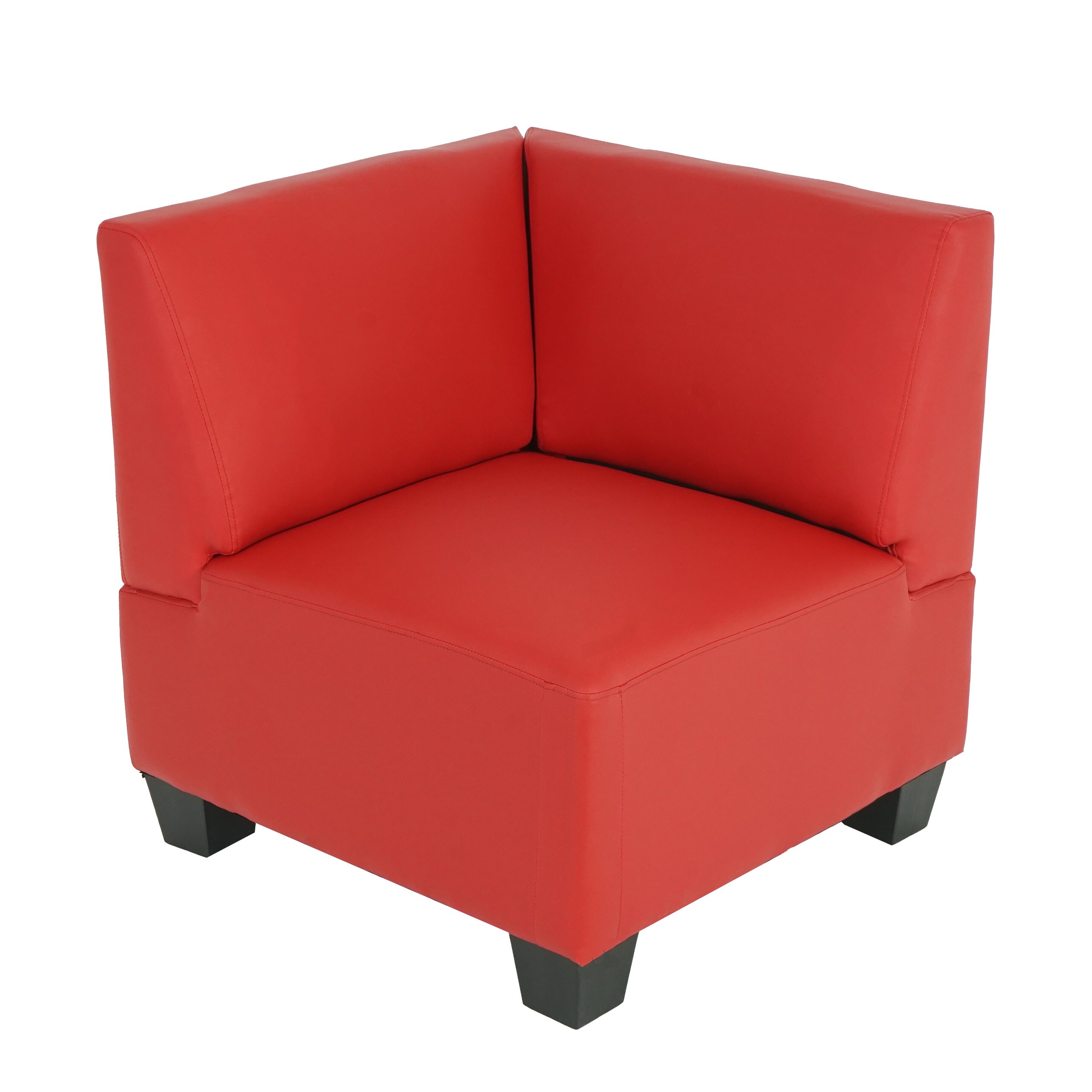 Modular Eckteil Moncalieri, Kunstleder ~ rot 