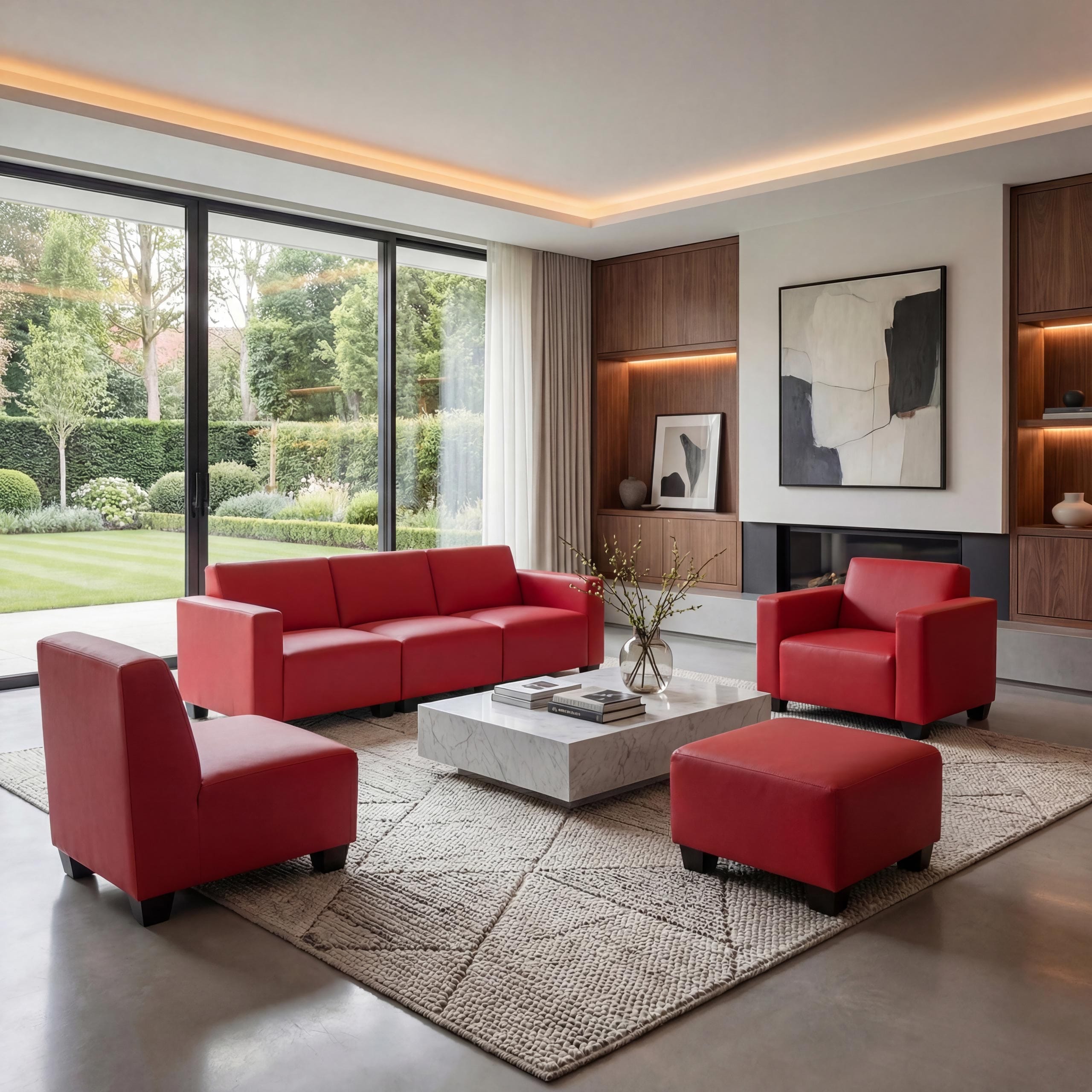 Couch-Garnitur Moncalieri 3-1-1-1 ~ rot 