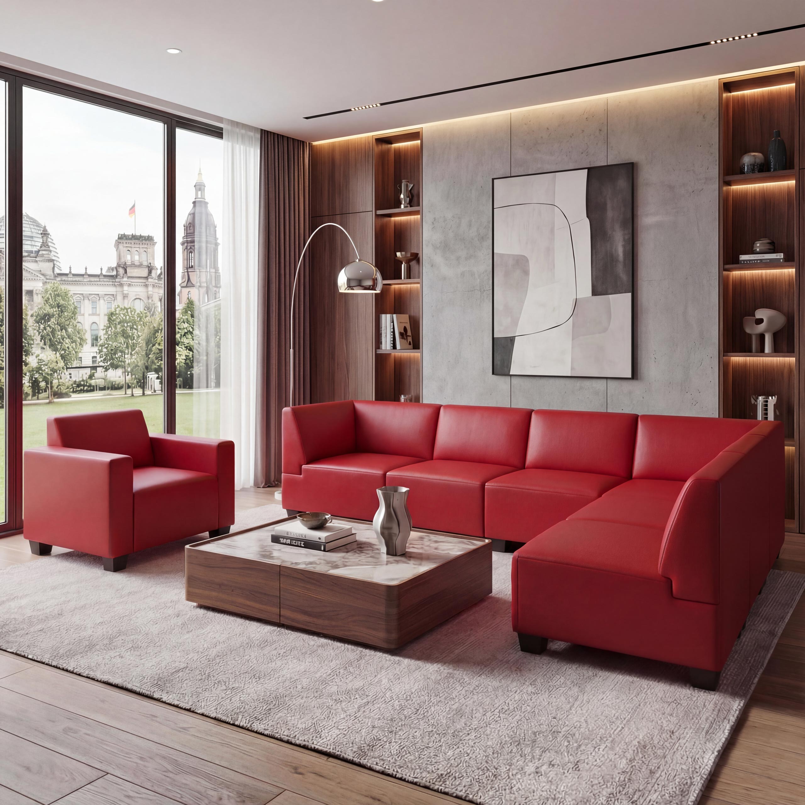 Couch-Garnitur Moncalieri 6-1 ~ rot 