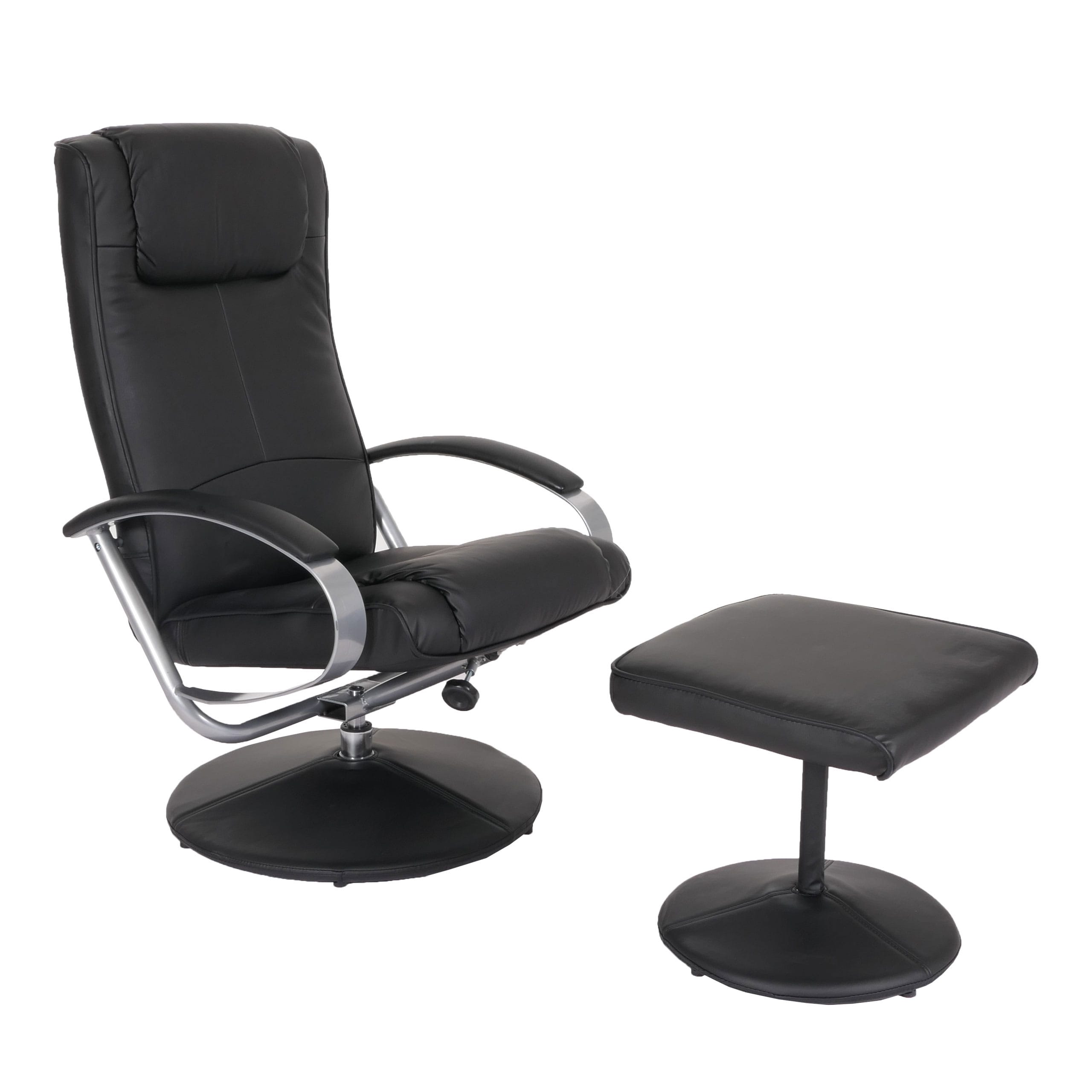 Relaxsessel Siena mit Hocker ~ schwarz 