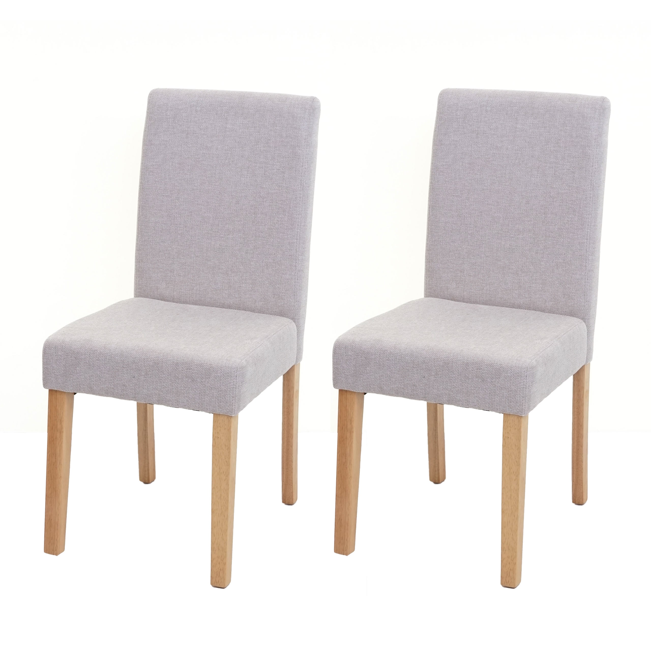 2er-Set Esszimmerstuhl Stuhl K&uuml;chenstuhl Littau ~ Textil, creme-beige, helle Beine 