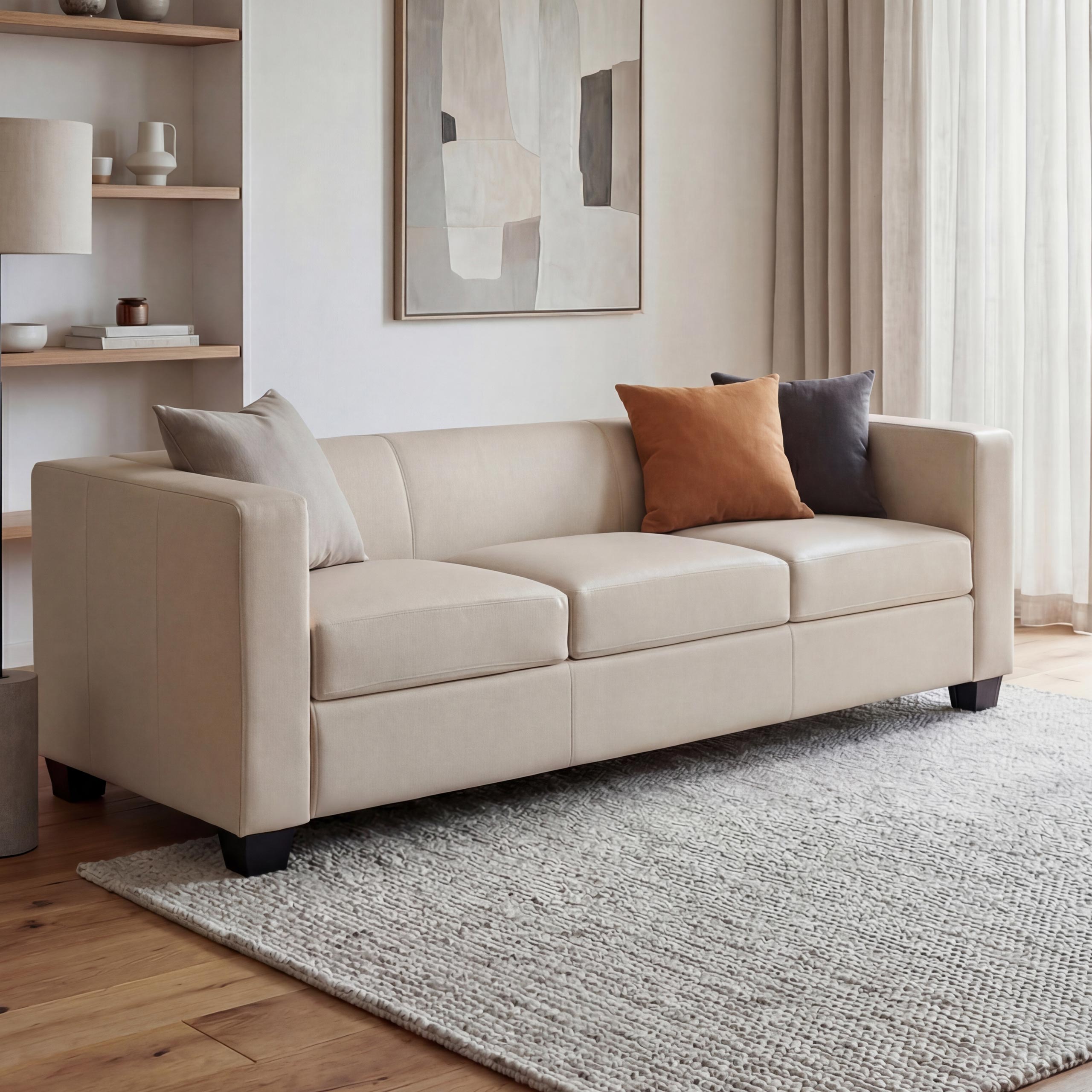3er Sofa Lille ~ Leder, creme 
