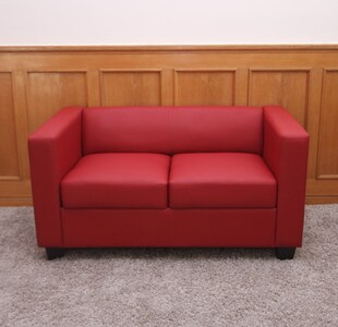 2er Sofa Lille ~ Leder, rot 