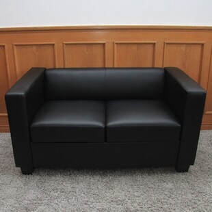 2er Sofa Lille ~ Leder, schwarz 