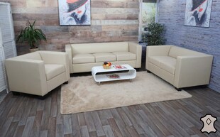 3-2-1 Couchgarnitur Lille ~ Leder, creme 