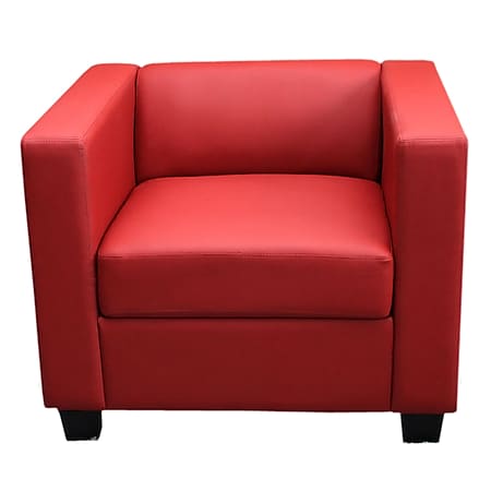 Sessel Loungesessel Lille ~ Kunstleder, rot 