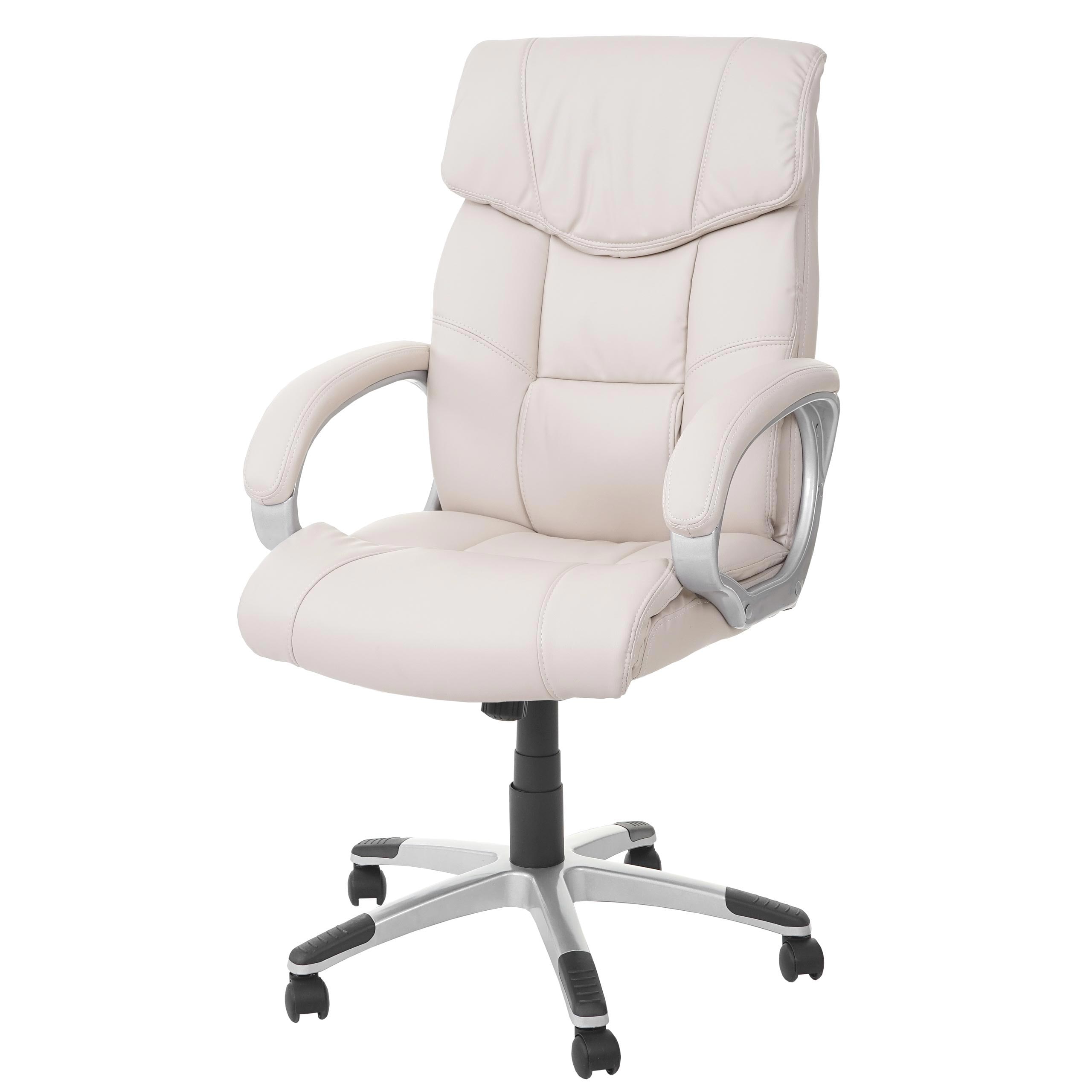 B&uuml;rostuhl MCW-A71, Chefsessel Drehstuhl, Kunstleder ~ creme - Bild 1