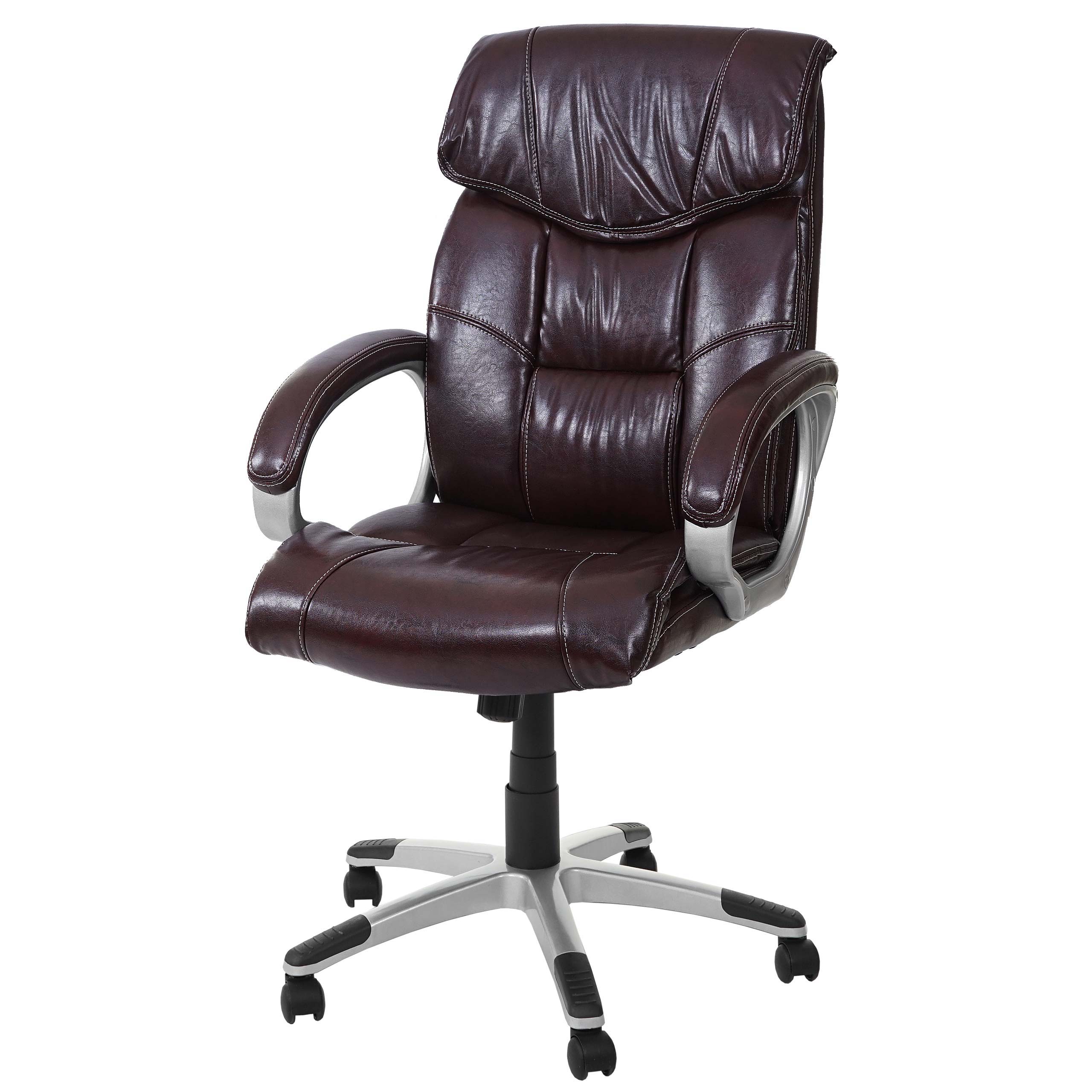 B&uuml;rostuhl MCW-A71, Chefsessel Drehstuhl, Kunstleder ~ bordeaux 