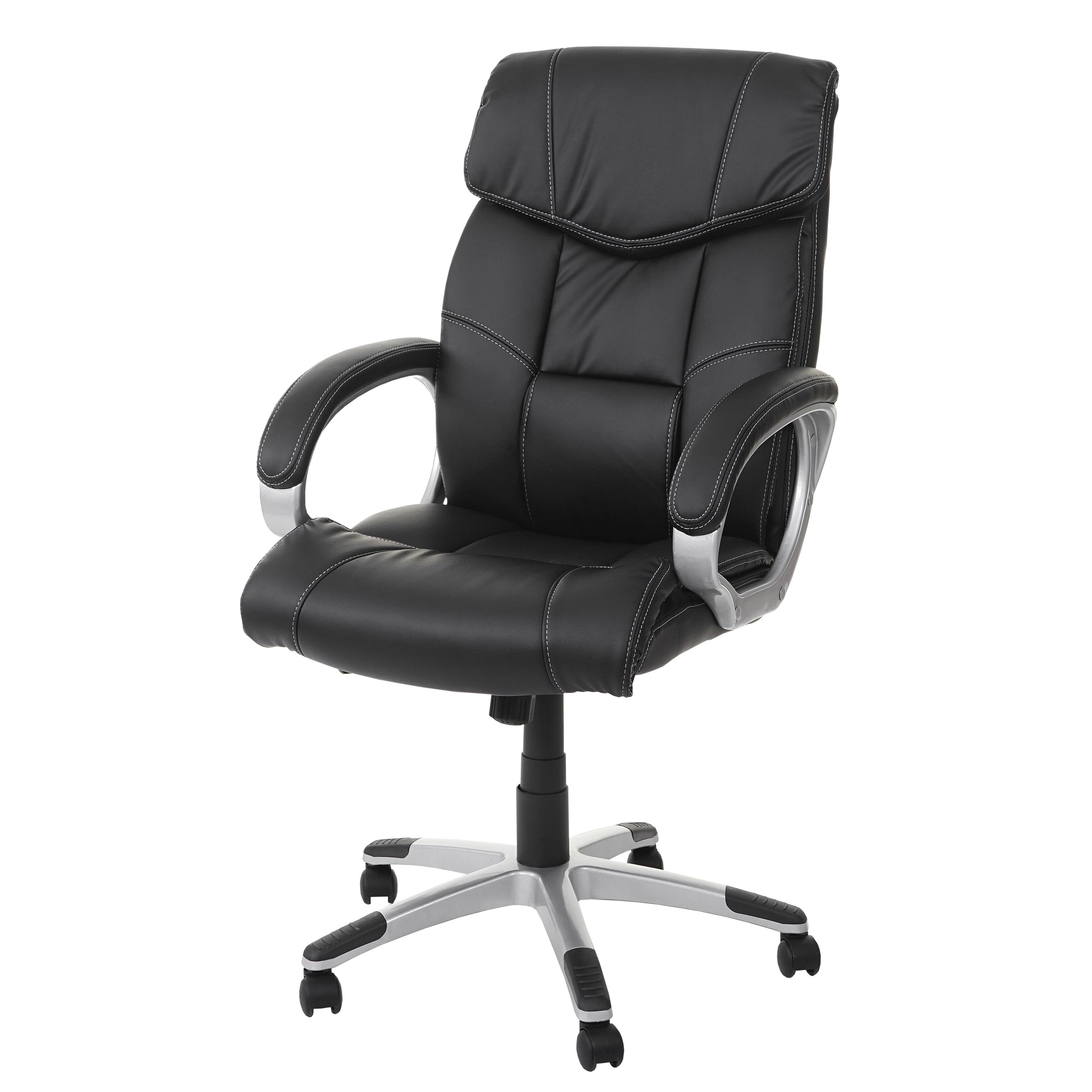 B&uuml;rostuhl MCW-A71, Chefsessel Drehstuhl, Kunstleder ~ schwarz 