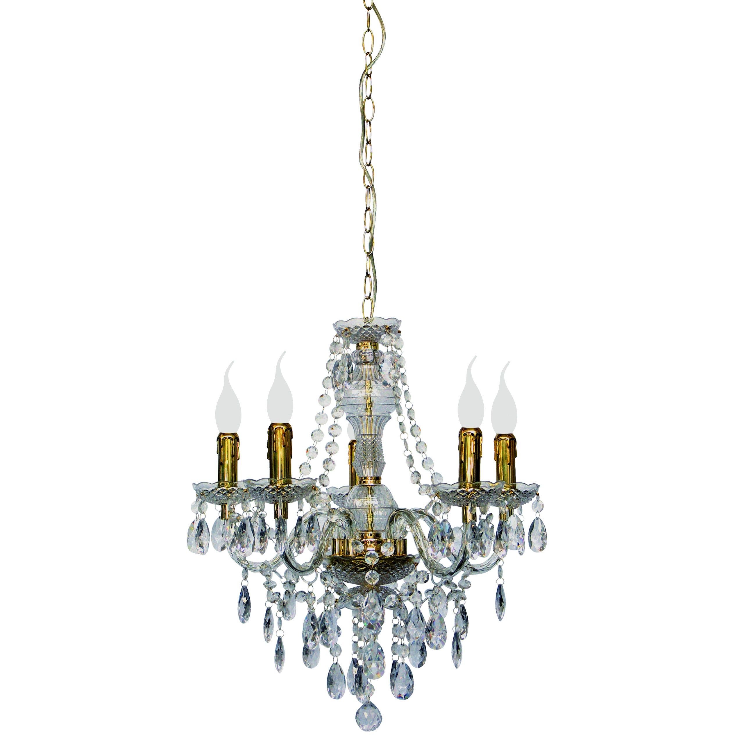 Reality Acryl Tarent Kronleuchter 5-flammig ~ messing 