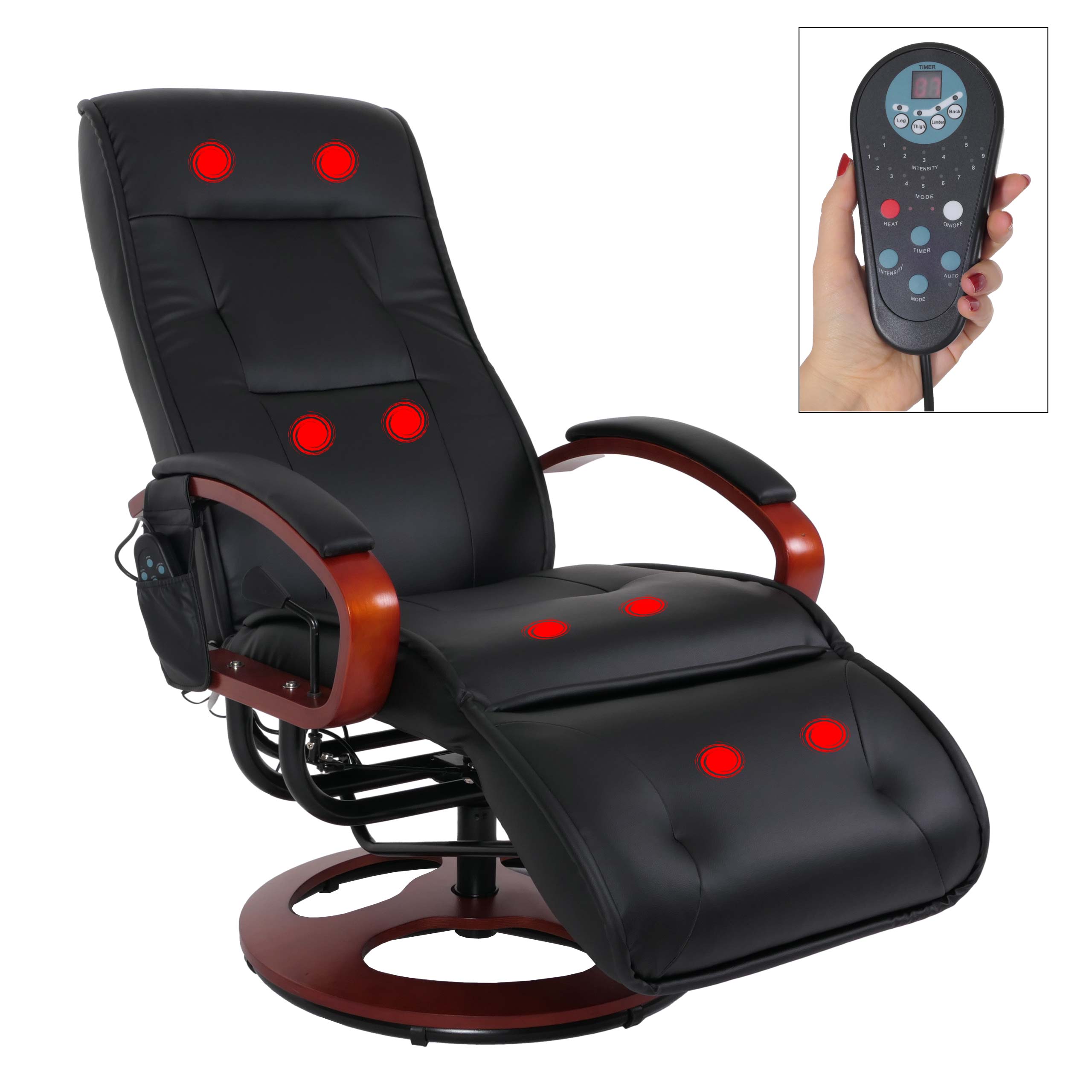 Relaxsessel Terni II mit Massage ~ Kunstleder, schwarz 