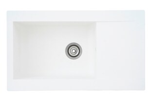 Respekta Mineralite Einbauspüle Denver 86x50 cm - Weiß 