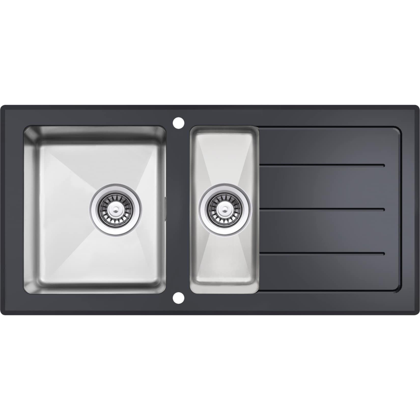 Respekta Glassp&uuml;le New York 100x50 cm - Schwarz 