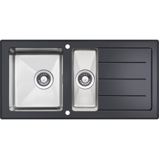 Respekta Glasspüle New York 100x50 cm - Schwarz 