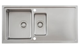 Respekta Edelstahlspüle Chicago 100x50 cm, inkl. Schneidebrett & Abtropfgitter 