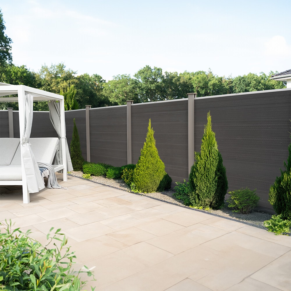 Home Deluxe WPC Sichtschutzzaun CALLADO - 4 x Element + 6 x Pfosten 
