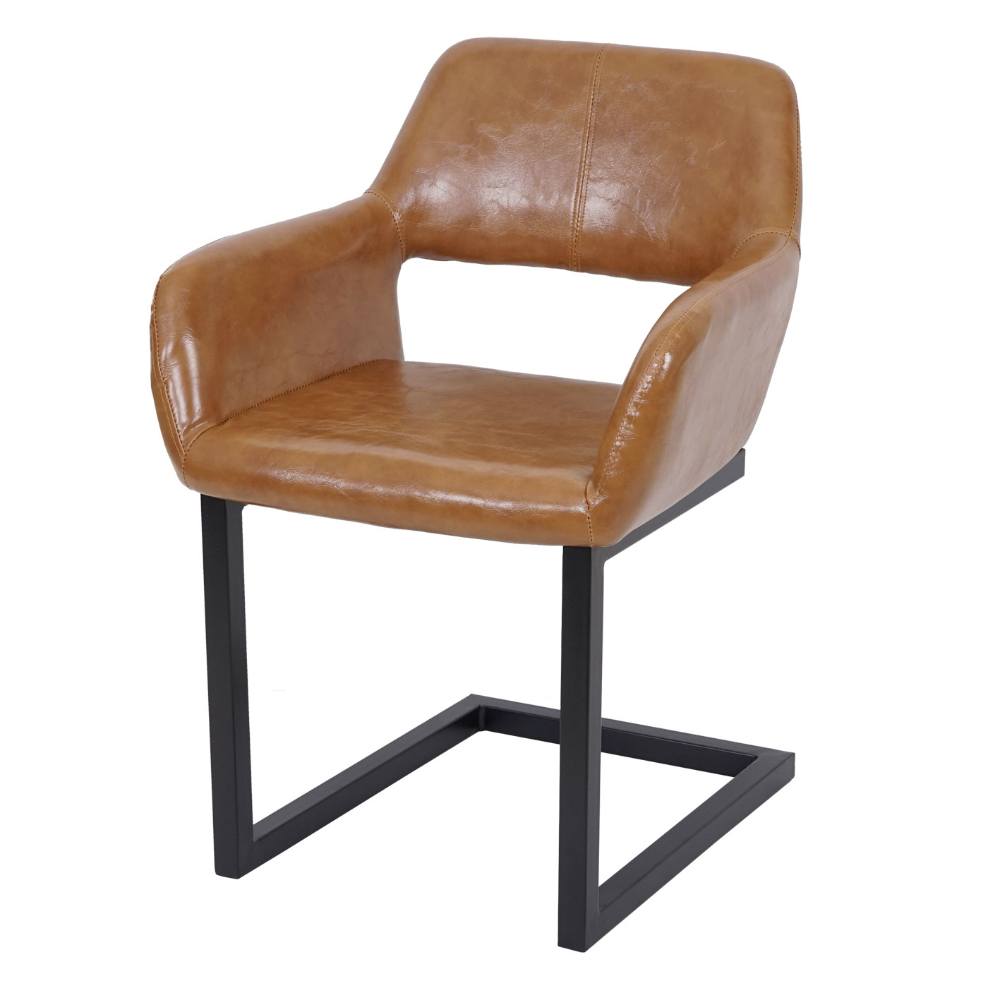 Esszimmerstuhl MCW-A50 II, Freischwinger Stuhl K&uuml;chenstuhl, Retro 50er Jahre Design ~ Kunstleder, Wildlederimitat 