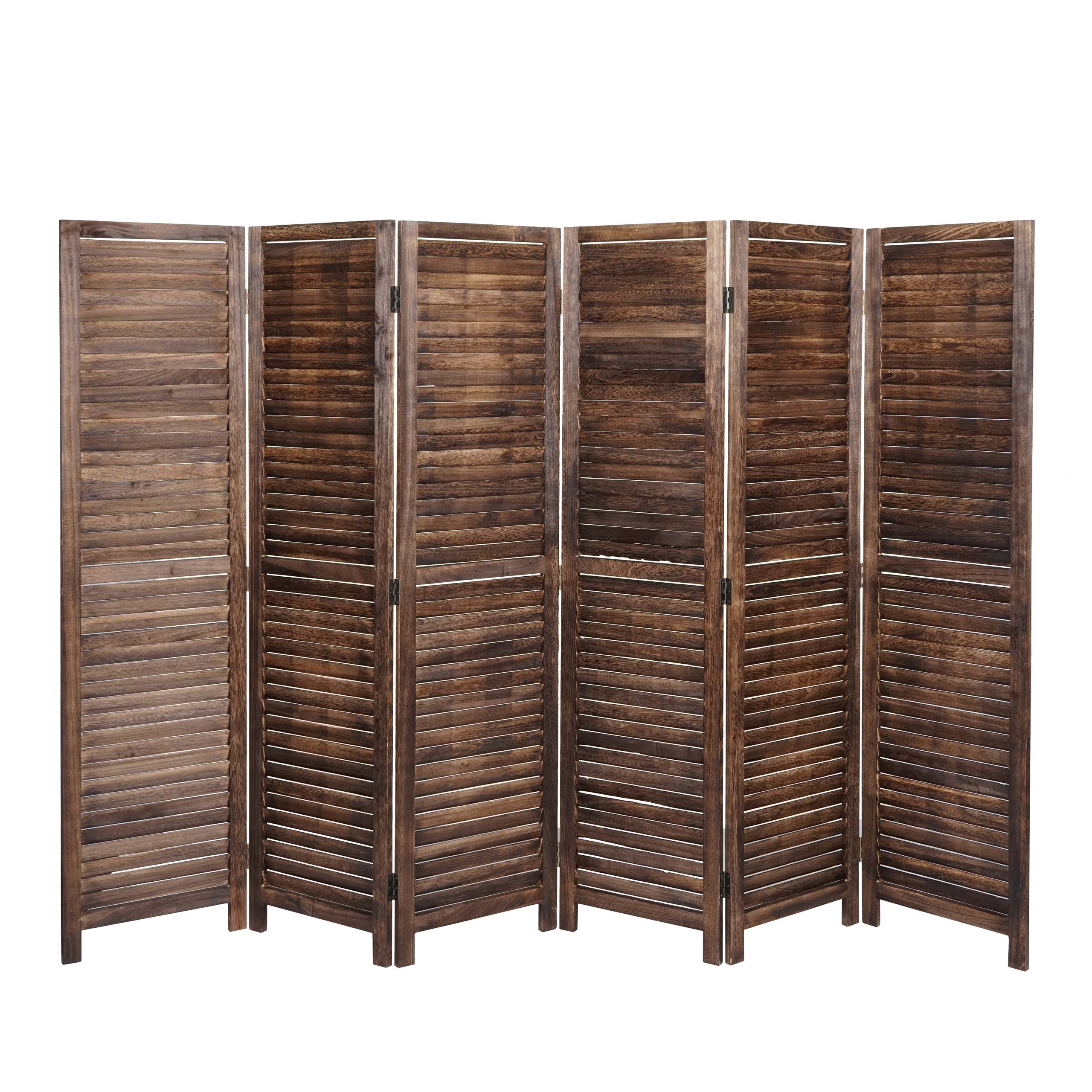 Paravent MCW-C30, Raumteiler Trennwand Sichtschutz, Shabby-Look Vintage, 170x243cm ~ braun 