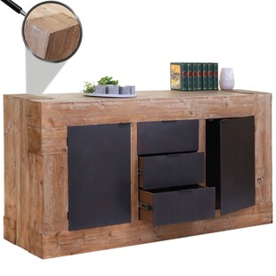 Sideboard MCW-A15, Kommode Schrank Anrichte, Tanne Holz rustikal massiv MVG-zertifiziert 90x160x45cm 67kg 